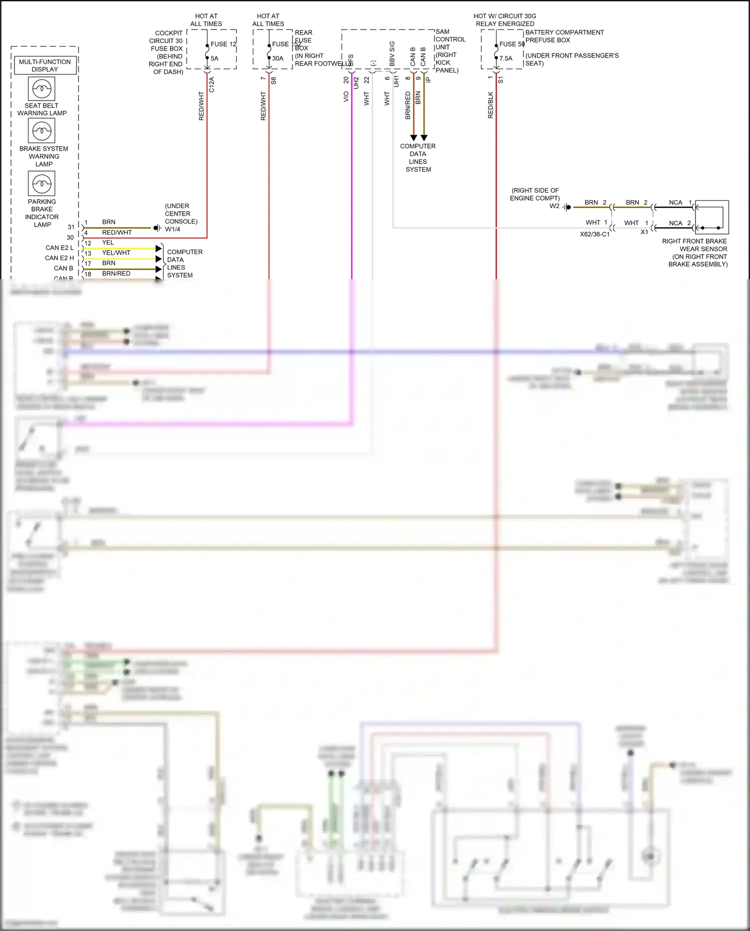 Mercedes-Benz GLE-class W166 (2015-2018) multi-function display wiring diagram  (6 of 9)