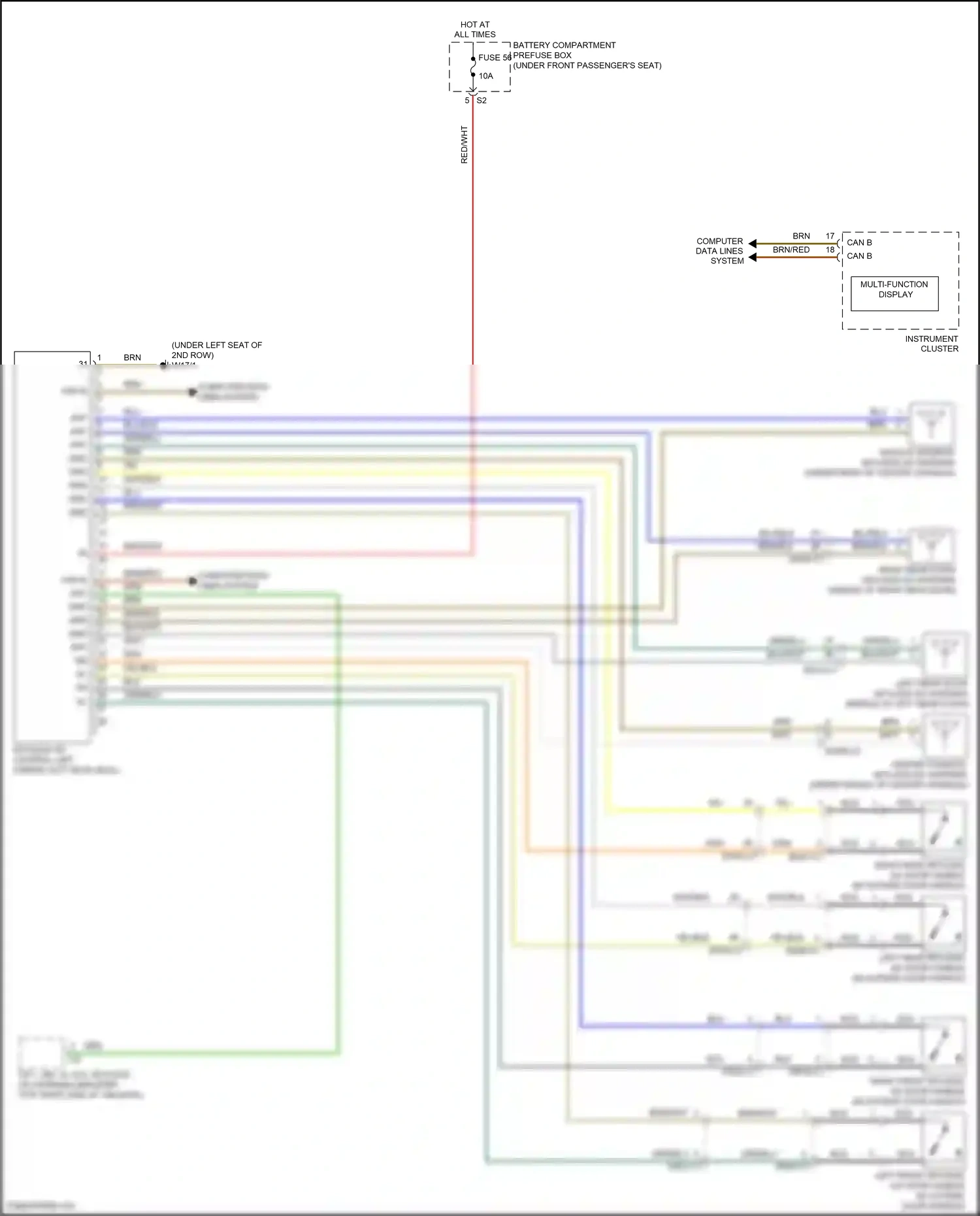 Mercedes-Benz GLE-class W166 (2015-2018) multi-function display wiring diagram  (5 of 9)