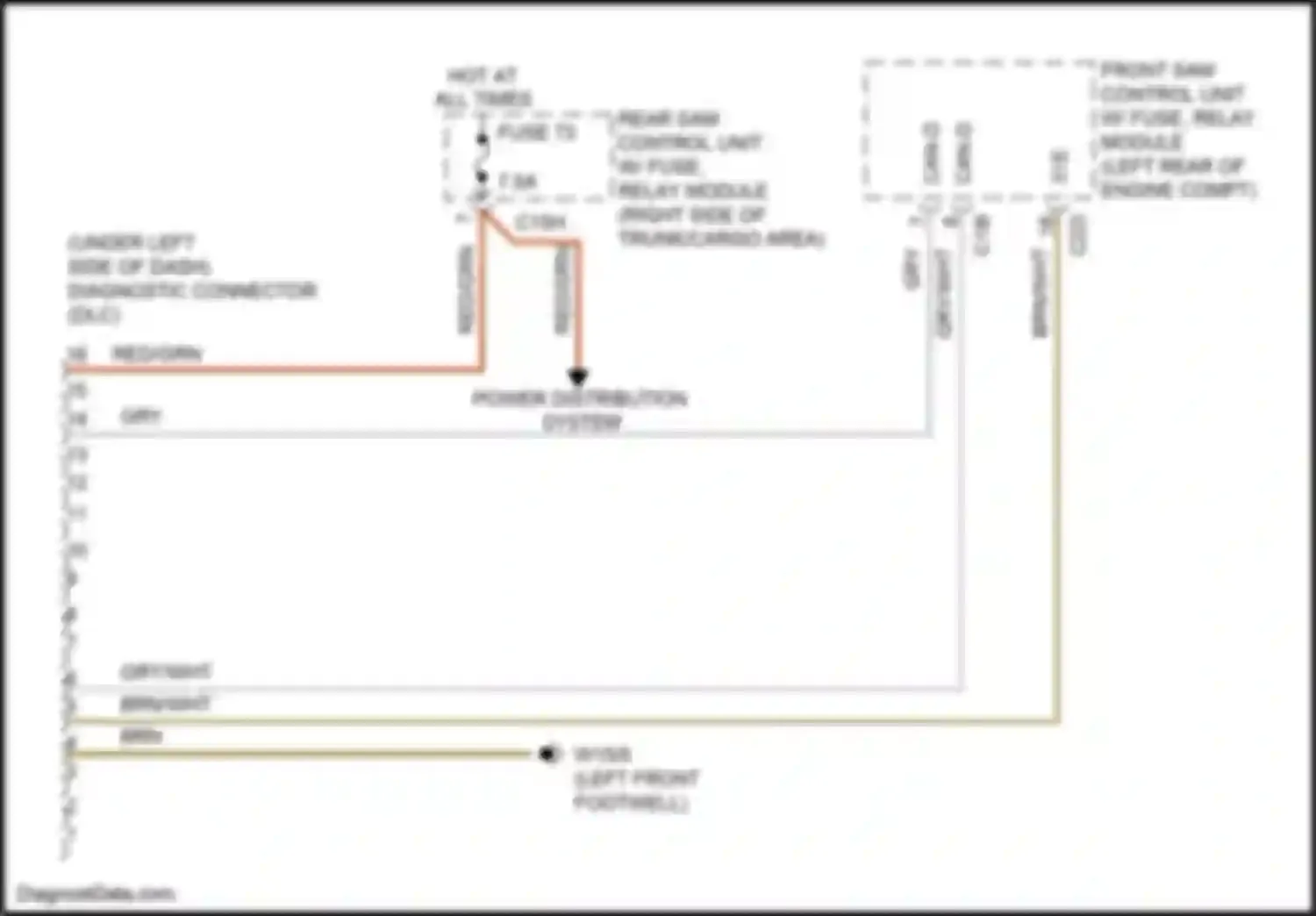 GLK-class Mercedes-Benz X204 facelift (2012-2015): Data link connector circuit