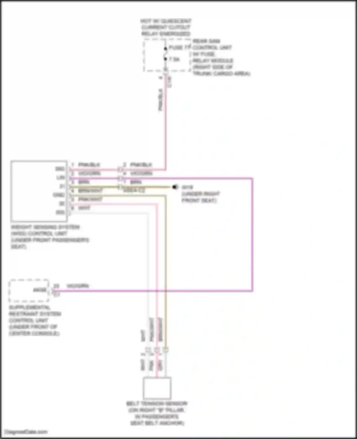 GLK-class Mercedes-Benz X204 facelift (2012-2015): Weight sensing system circuit