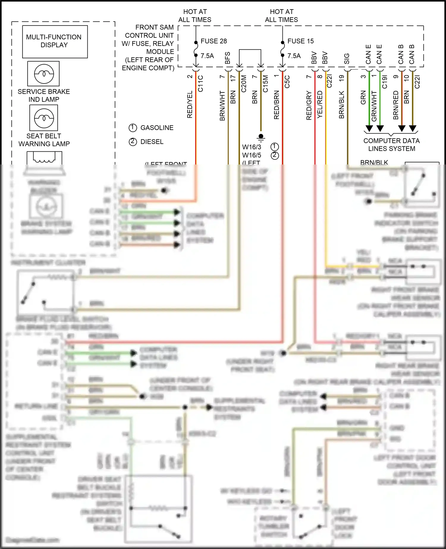 Mercedes-Benz GLK-class X204 facelift (2012-2015) multi-function display wiring diagram  (5 of 6)