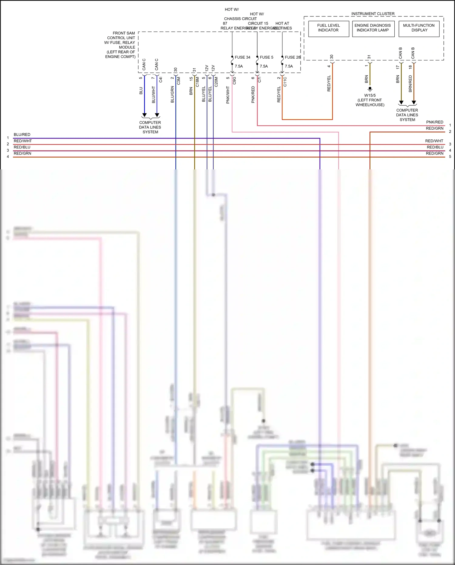 Mercedes-Benz GLK-class X204 facelift (2012-2015) multi-function display wiring diagram  (6 of 6)