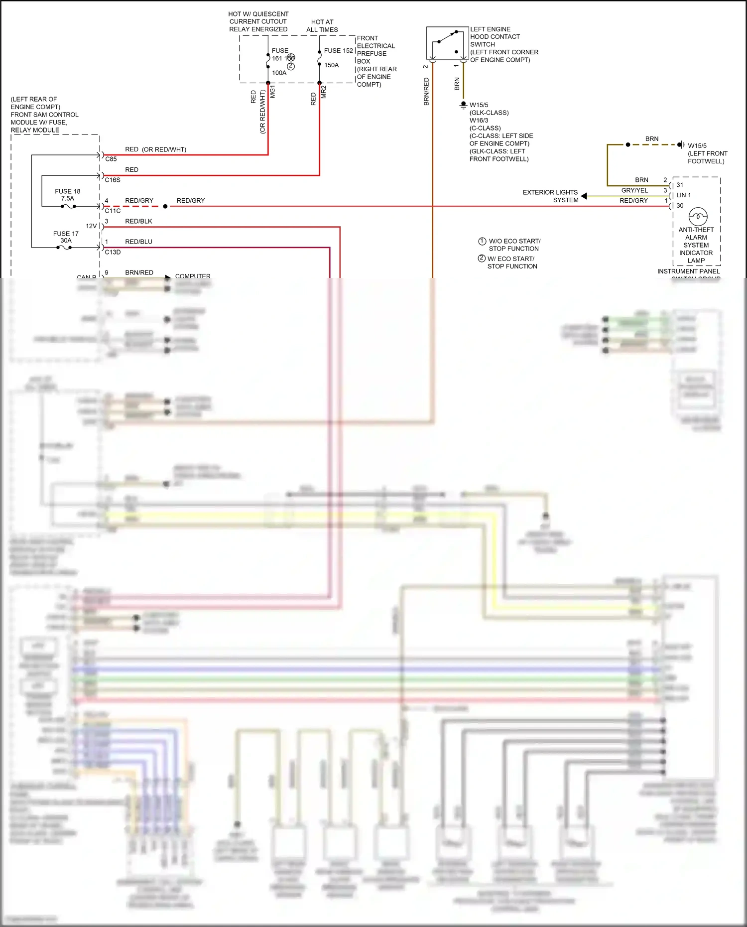 Mercedes-Benz GLK-class X204 facelift (2012-2015) multi-function display wiring diagram  (1 of 6)