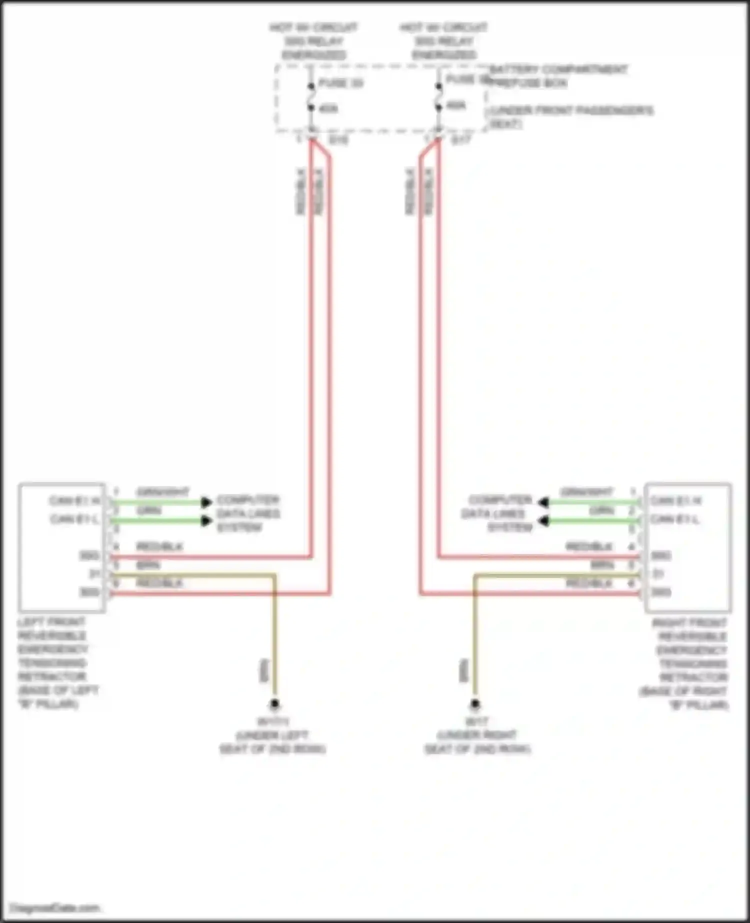 Wiring diagram battery compartment prefuse box for Mercedes-Benz GLS-class X166 (2015-2019) (35 of 55)
