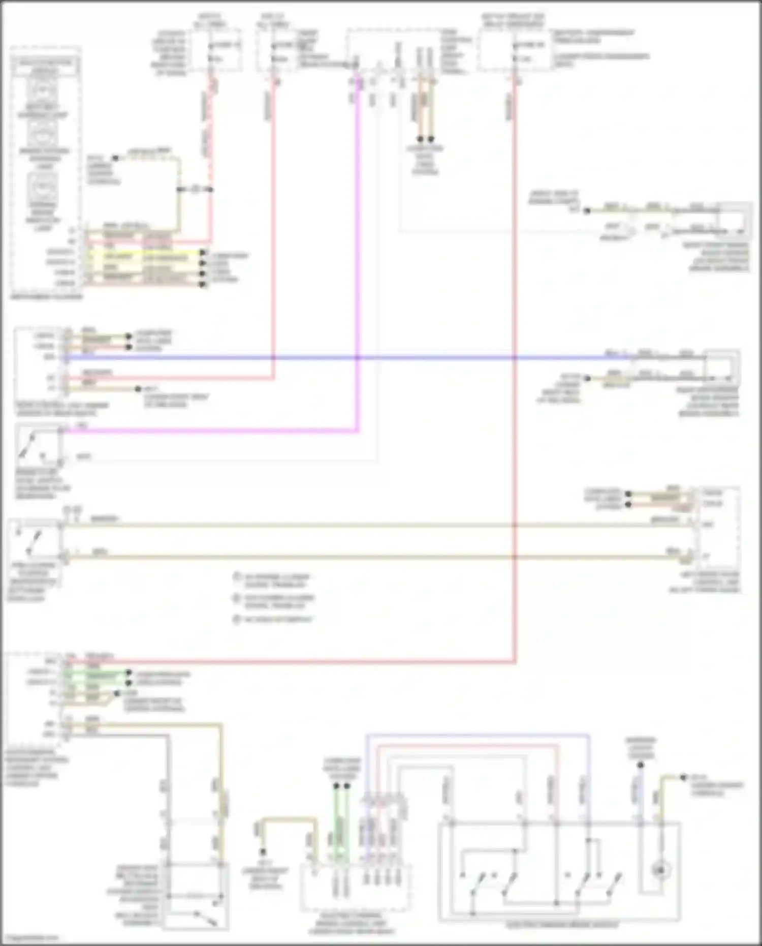 Wiring diagram brake fluid level switch for Mercedes-Benz GLS-class X166 (2015-2019) (3 of 3)