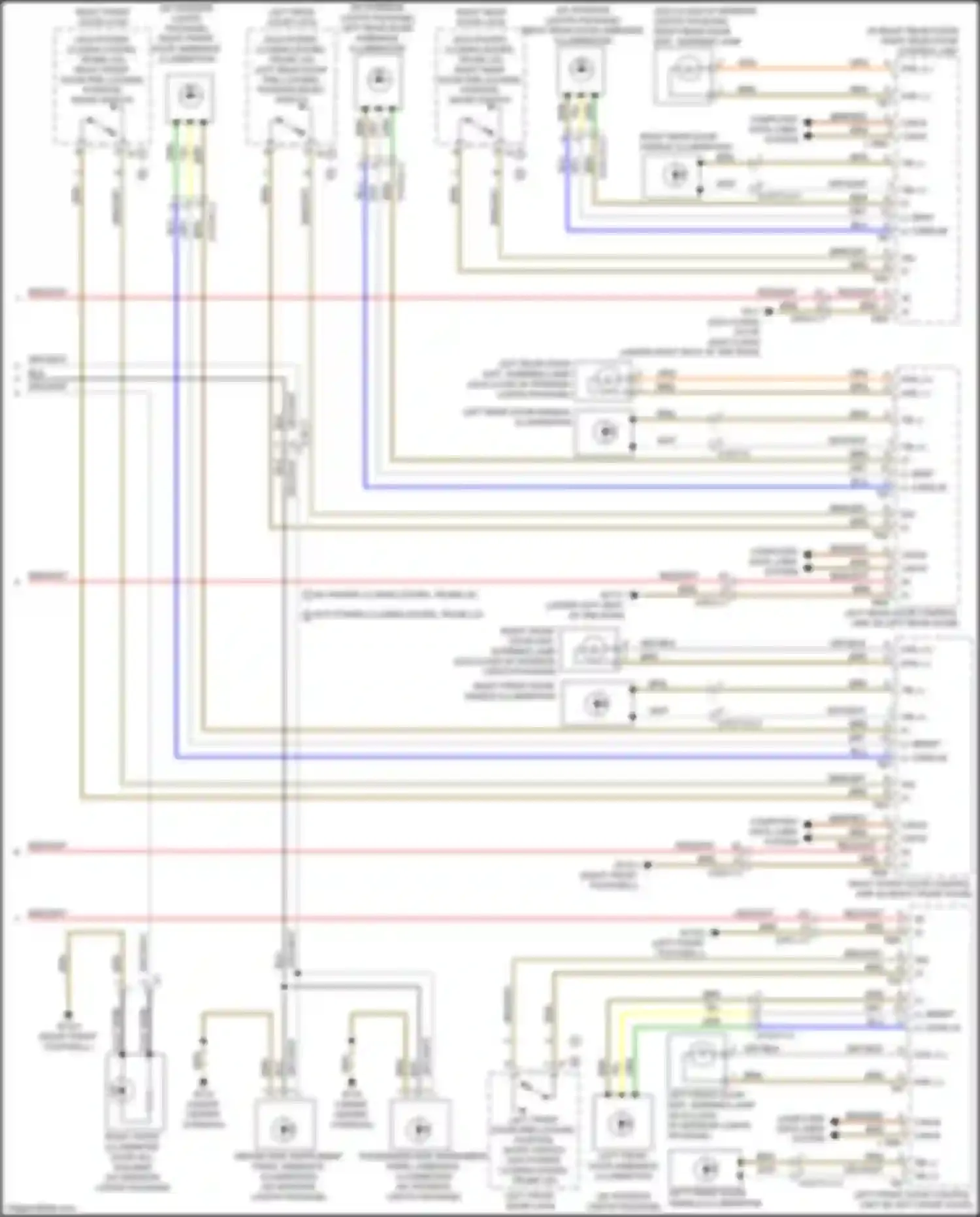 Wiring diagram left front door pre-locking position micro switch for Mercedes-Benz GLS-class X166 (2015-2019) (1 of 1)
