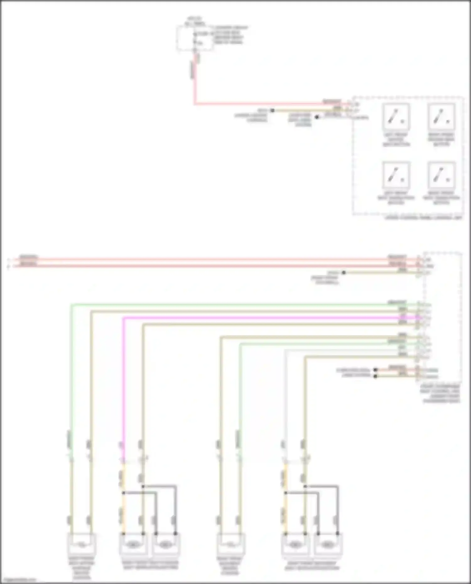 Wiring diagram left front heated seat button for Mercedes-Benz GLS-class X166 (2015-2019) (1 of 2)
