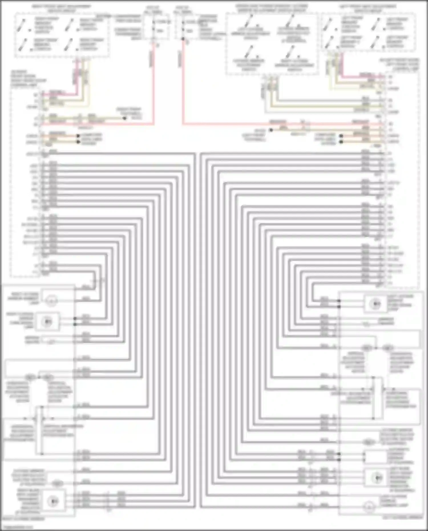 Wiring diagram left outside mirror turn signal lamp for Mercedes-Benz GLS-class X166 (2015-2019) (1 of 2)