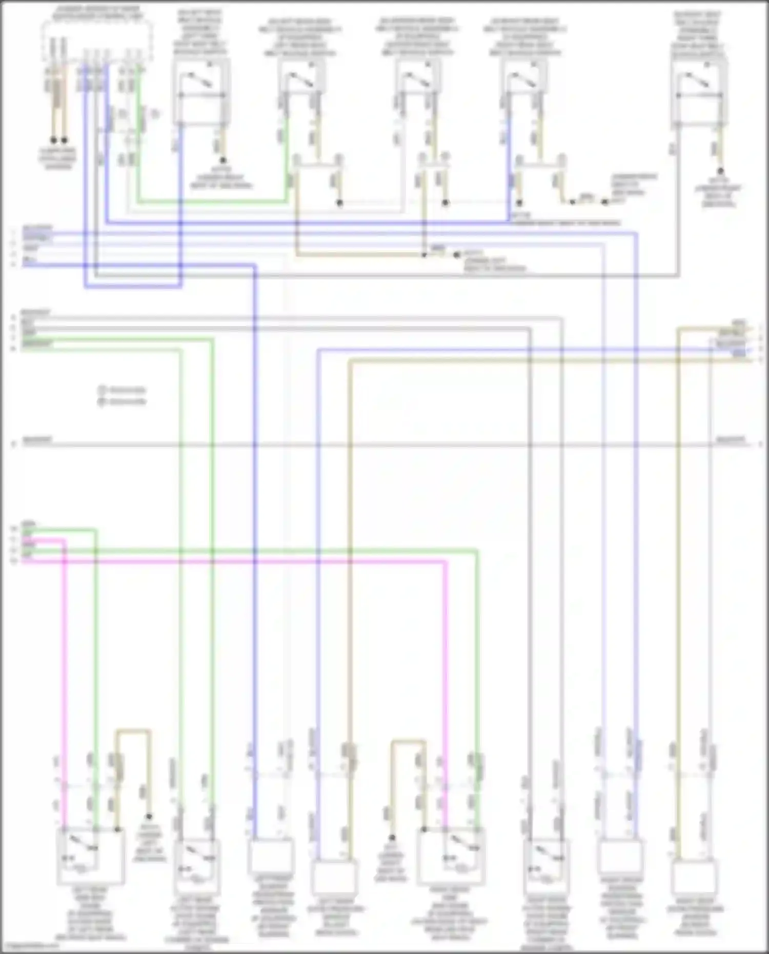 Wiring diagram left rear active engine hood squib for Mercedes-Benz GLS-class X166 (2015-2019) (1 of 1)