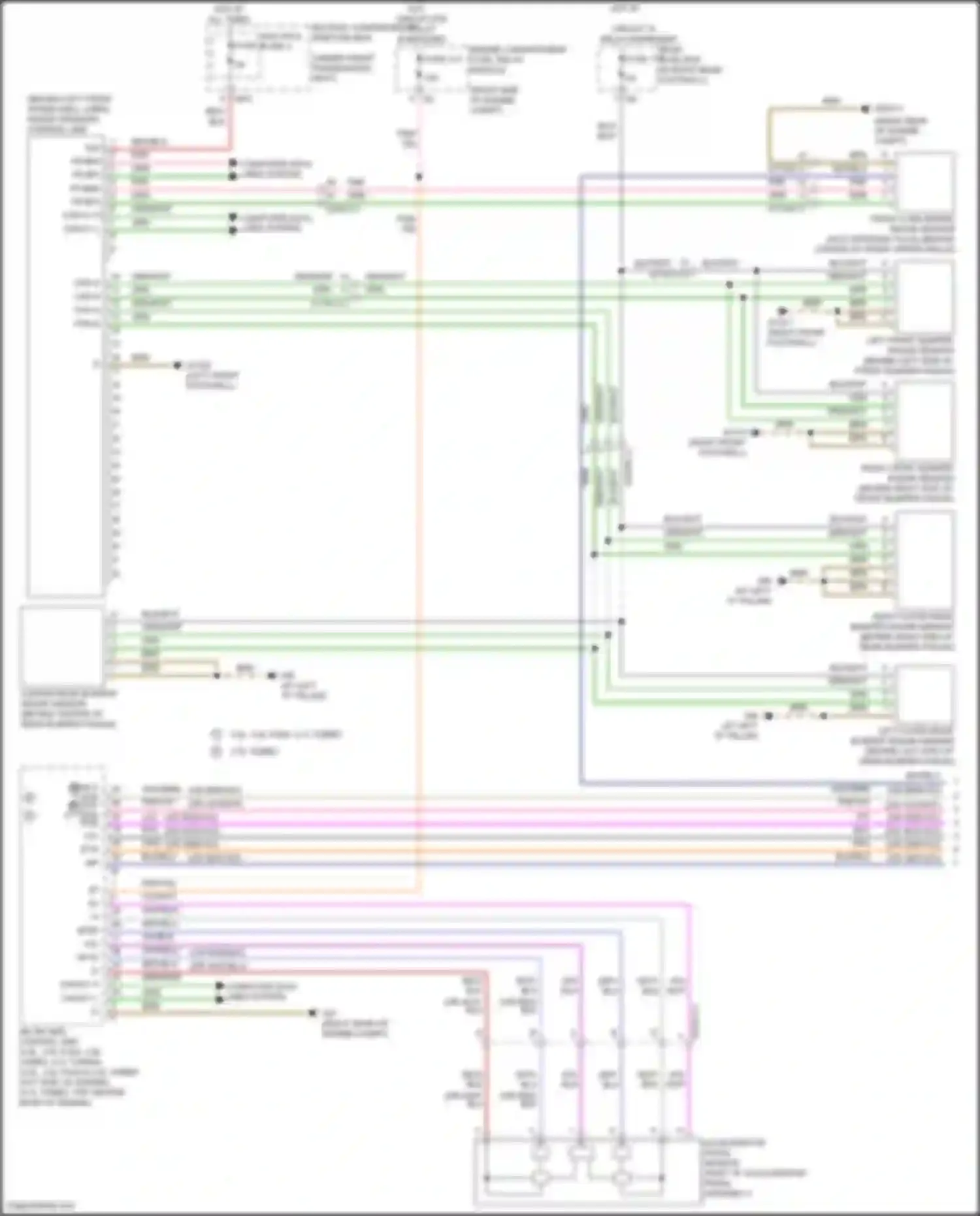 Wiring diagram radar sensors control unit for Mercedes-Benz GLS-class X166 (2015-2019) (1 of 3)