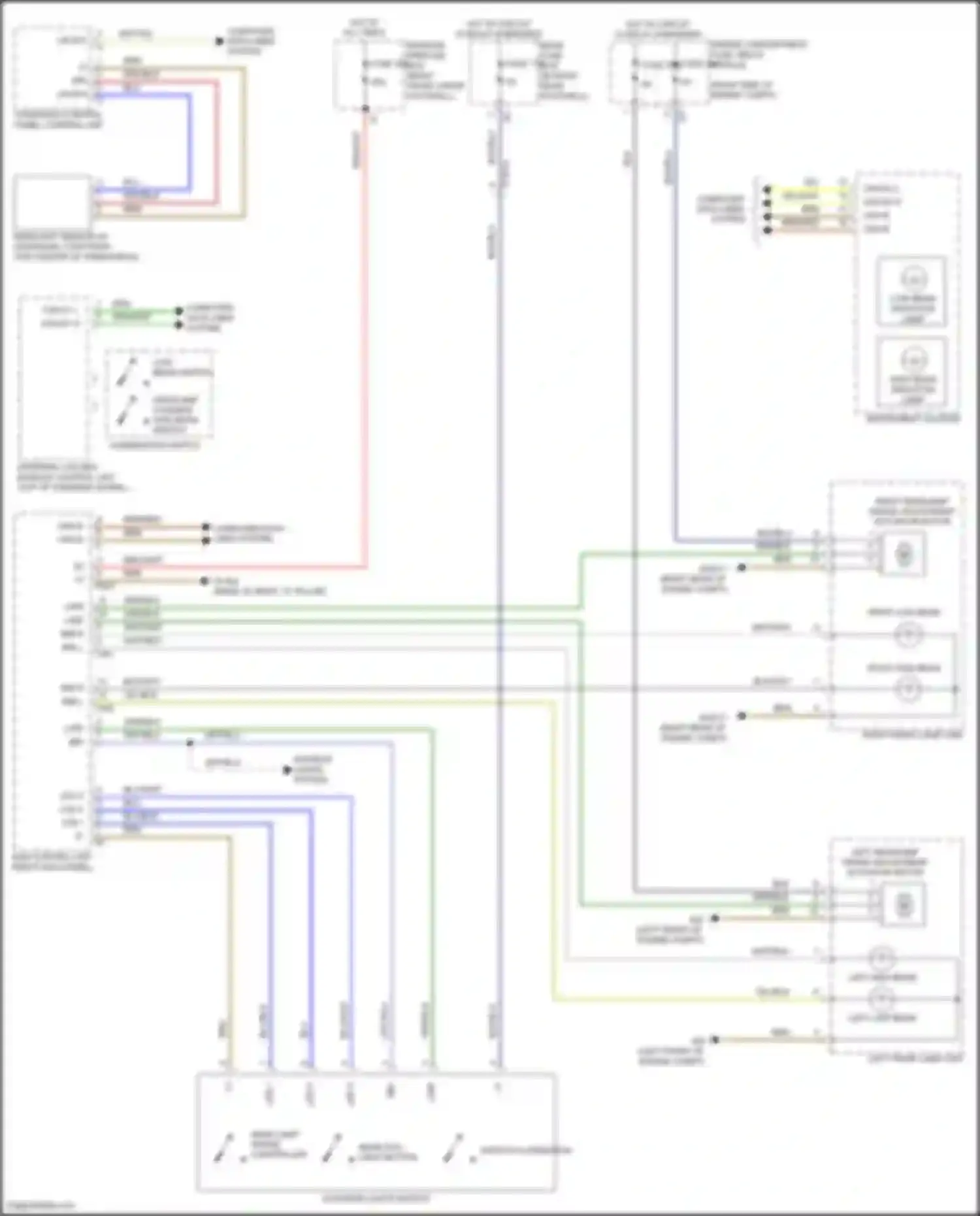 Wiring diagram right front lamp unit for Mercedes-Benz GLS-class X166 (2015-2019) (2 of 4)