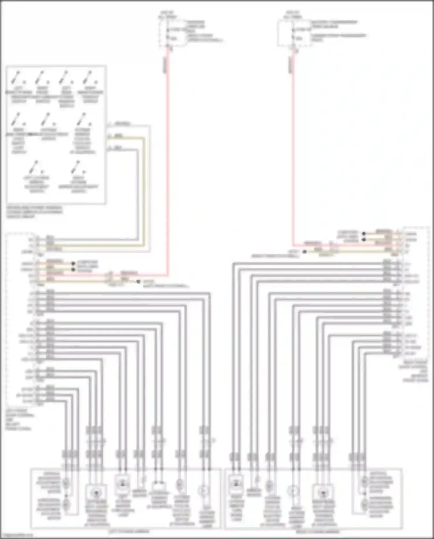 Wiring diagram right front power window switch for Mercedes-Benz GLS-class X166 (2015-2019) (1 of 2)