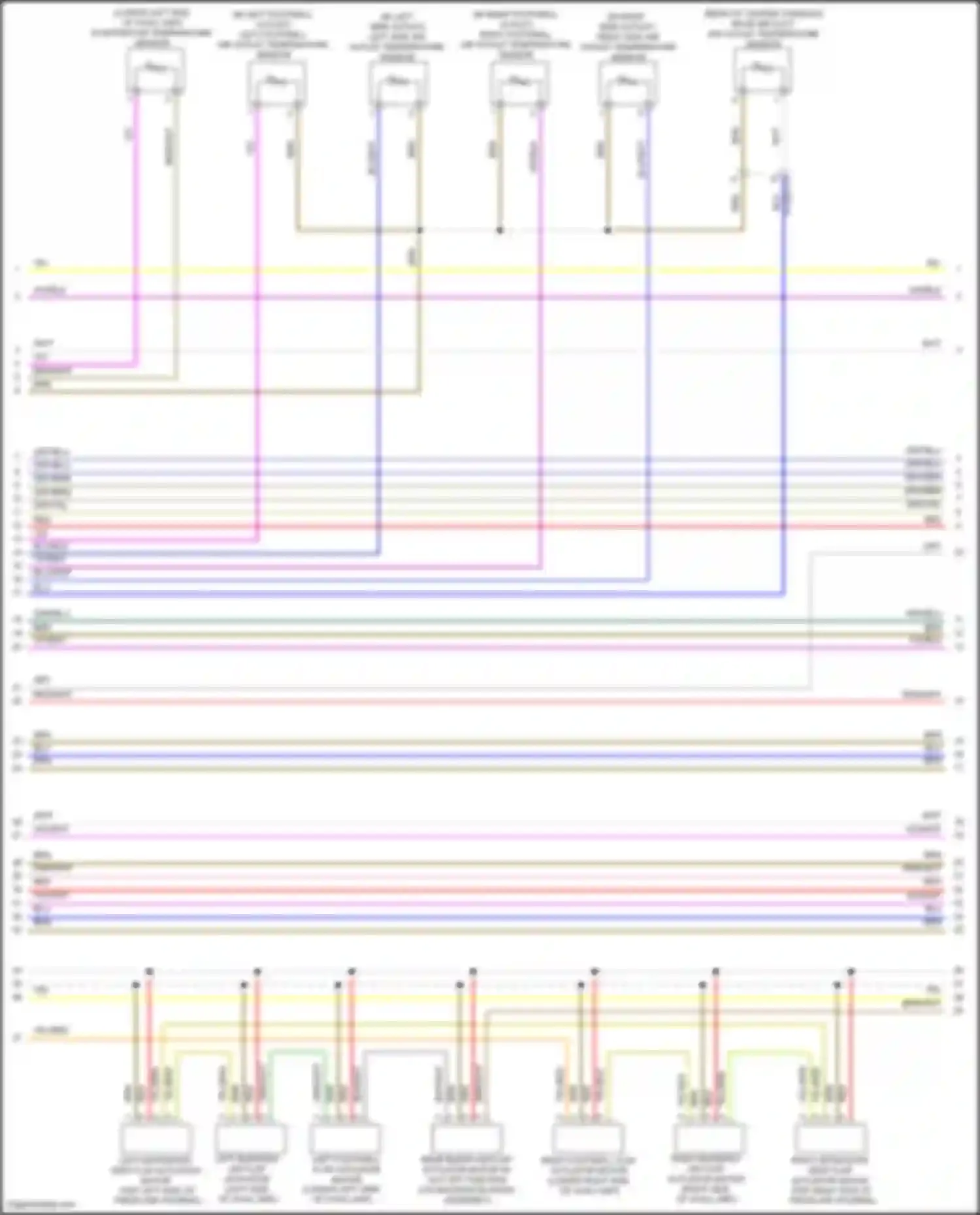 Wiring diagram right side air outlet temperature sensor for Mercedes-Benz GLS-class X166 (2015-2019) (2 of 2)