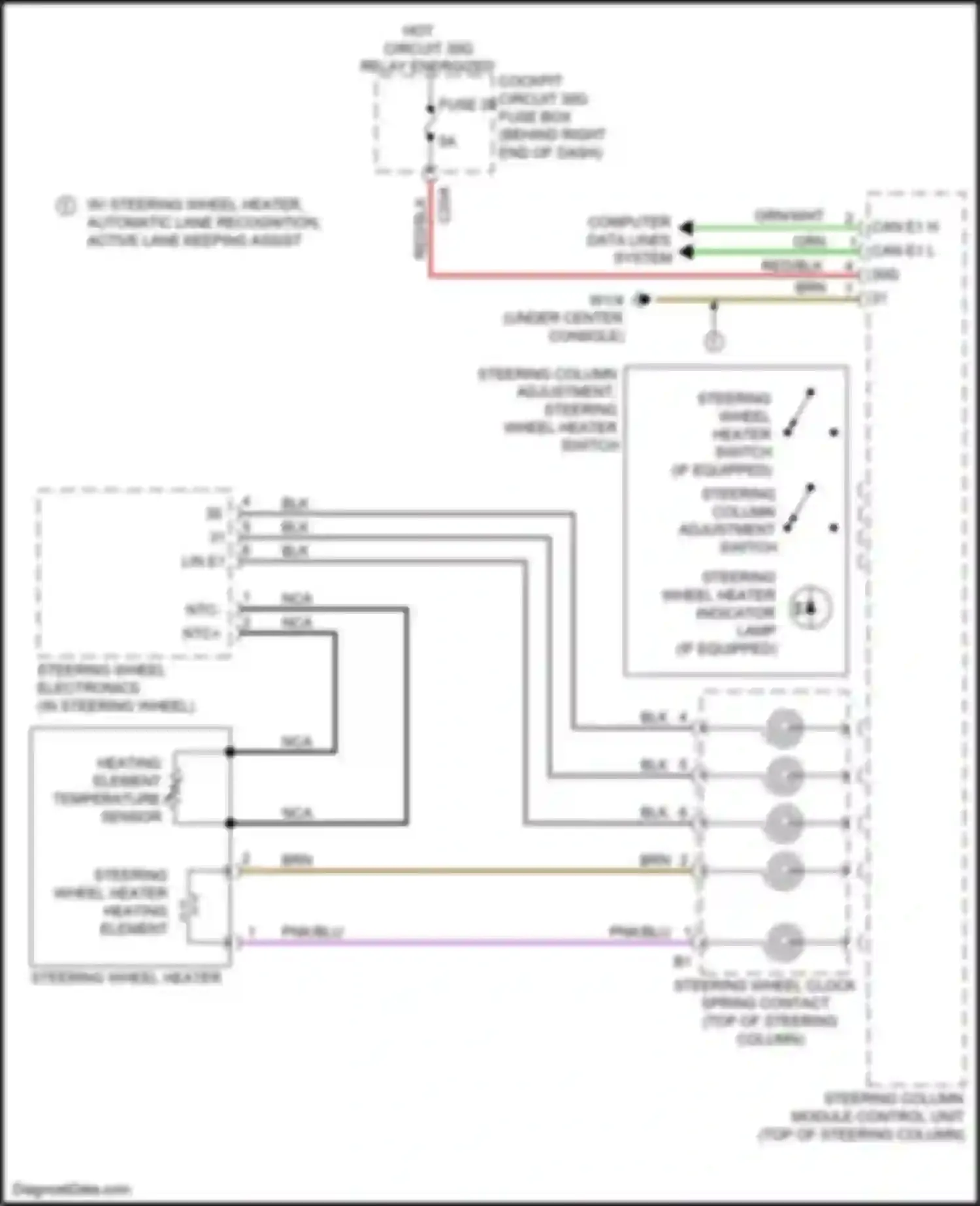 Wiring diagram steering column module control unit for Mercedes-Benz GLS-class X166 (2015-2019) (5 of 19)