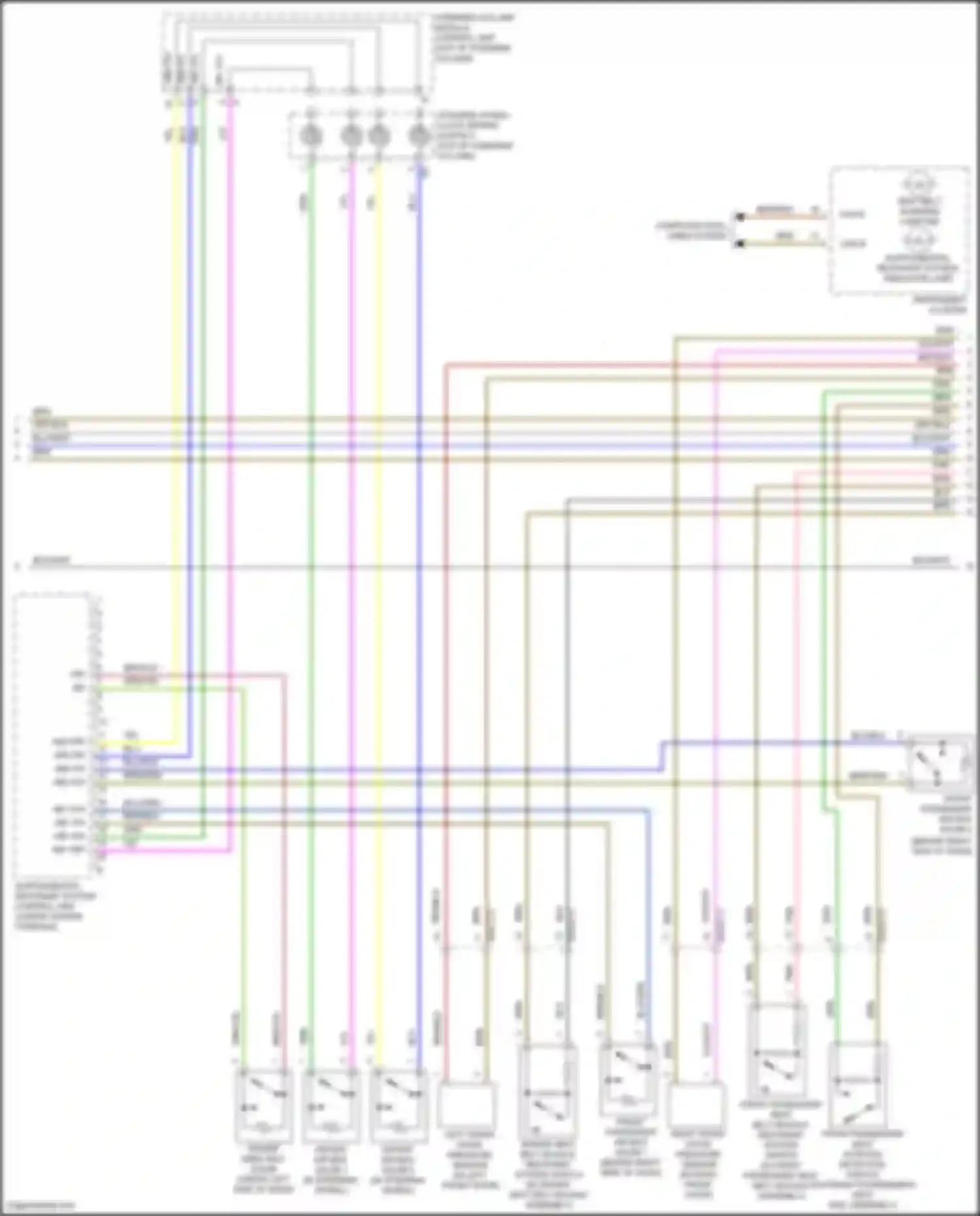 Wiring diagram supplemental restraint system control unit for Mercedes-Benz GLS-class X166 (2015-2019) (9 of 10)