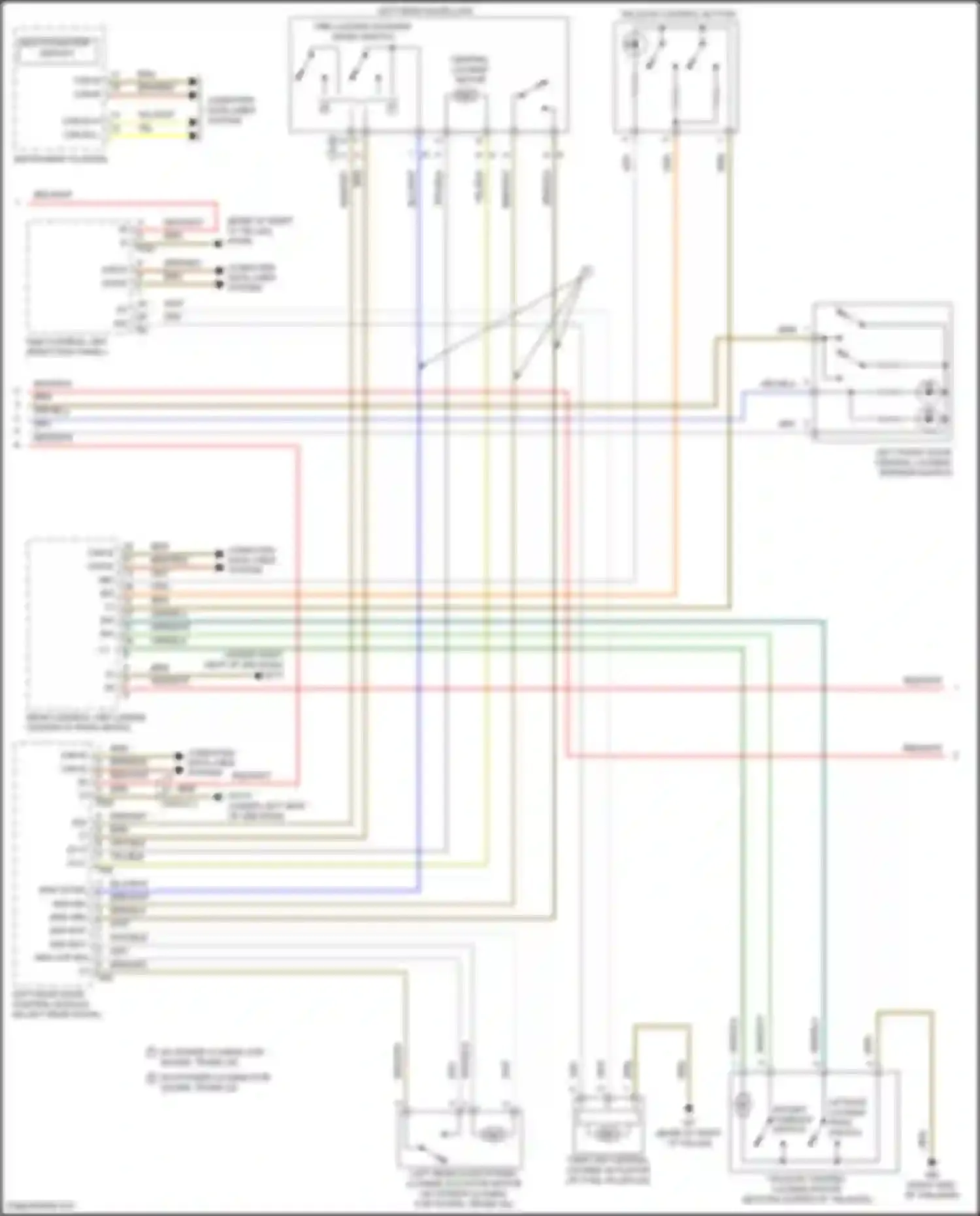 Wiring diagram w/ power closing for doors, trunk lid w/o power closing for doors, trunk lid for Mercedes-Benz GLS-class X166 (2015-2019) (2 of 6)