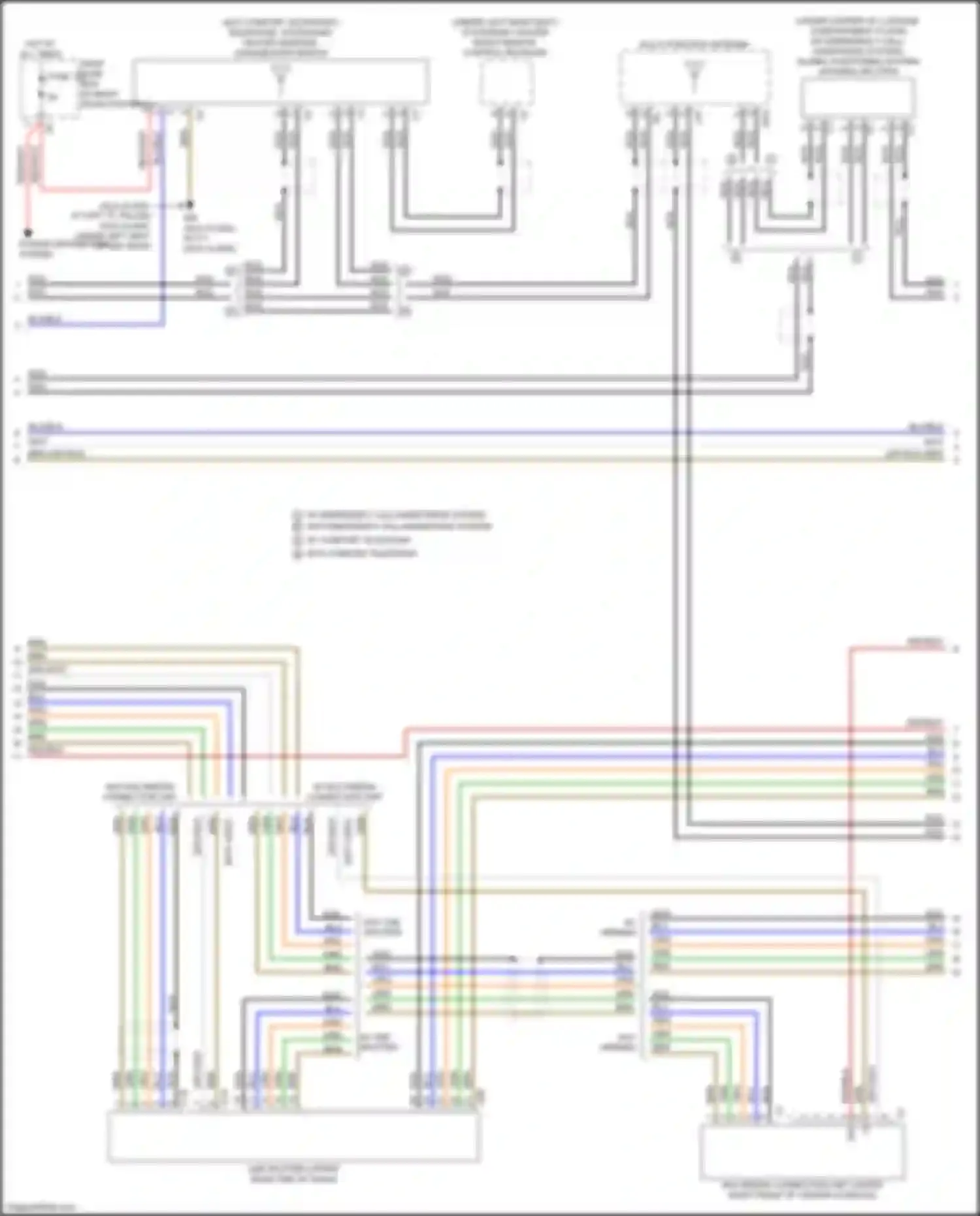 Wiring diagram w/o multimedia connection unit for Mercedes-Benz GLS-class X166 (2015-2019) (1 of 2)