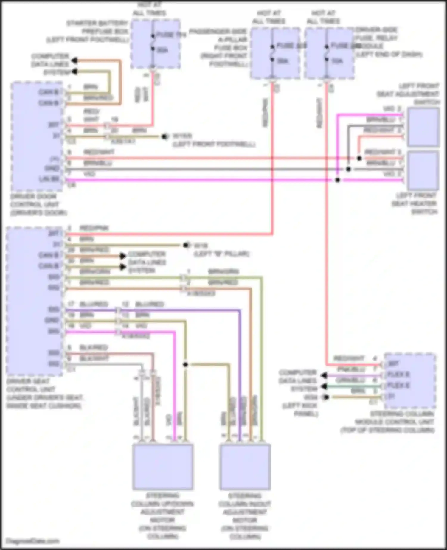 GLS-class Mercedes-Benz X167 facelift (2023-2024): Steering column memory circuit