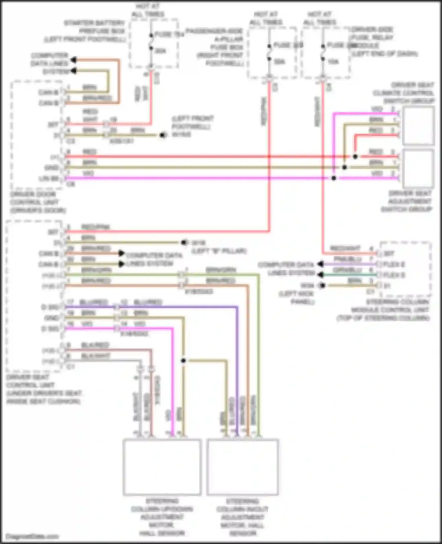 GLS-class Mercedes-Benz X167 (2019-2023): Steering column memory circuit