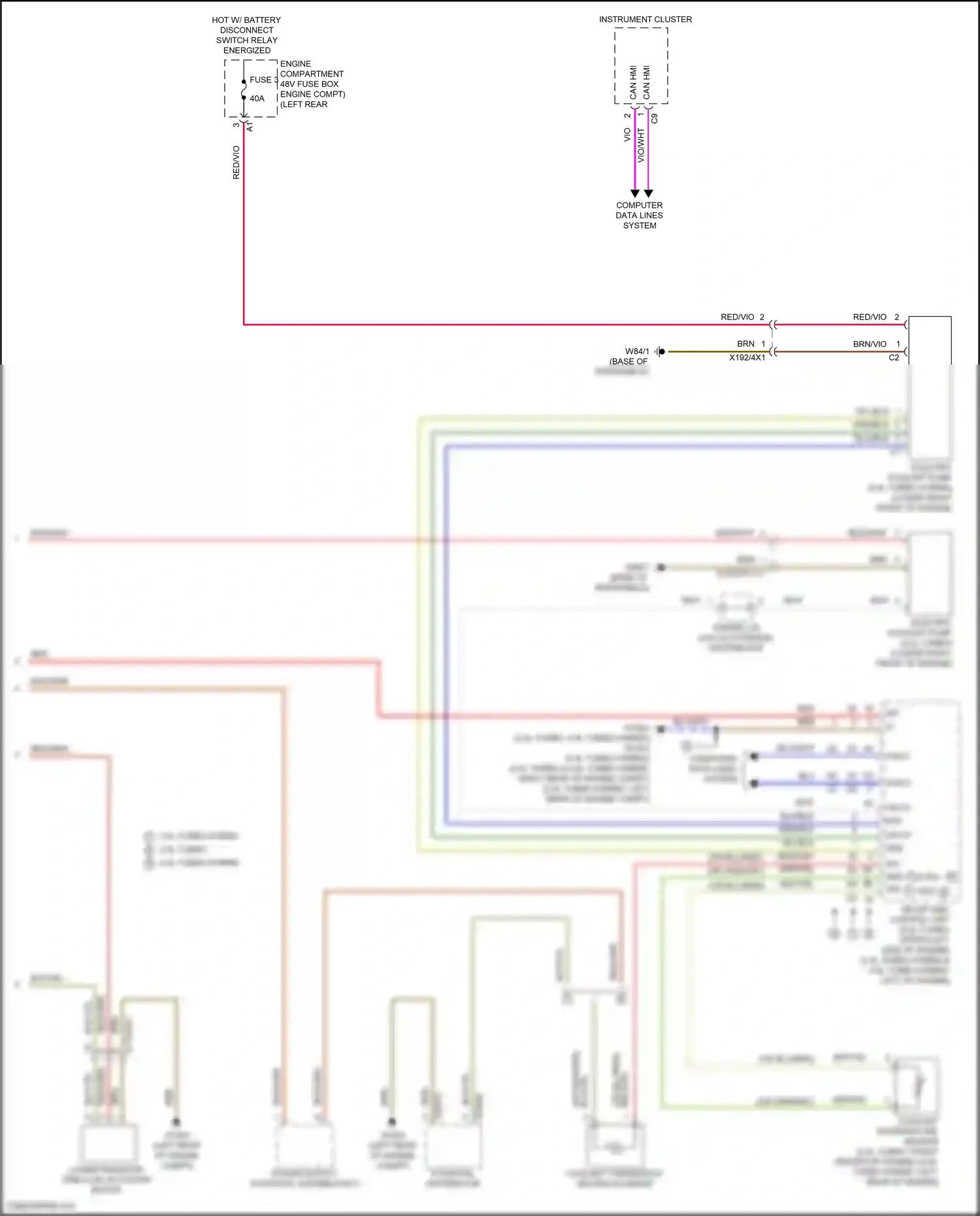 Mercedes-Benz Maybach GLS-class X167 (2019-2023) computer data lines system wiring diagram  (87 of 128)