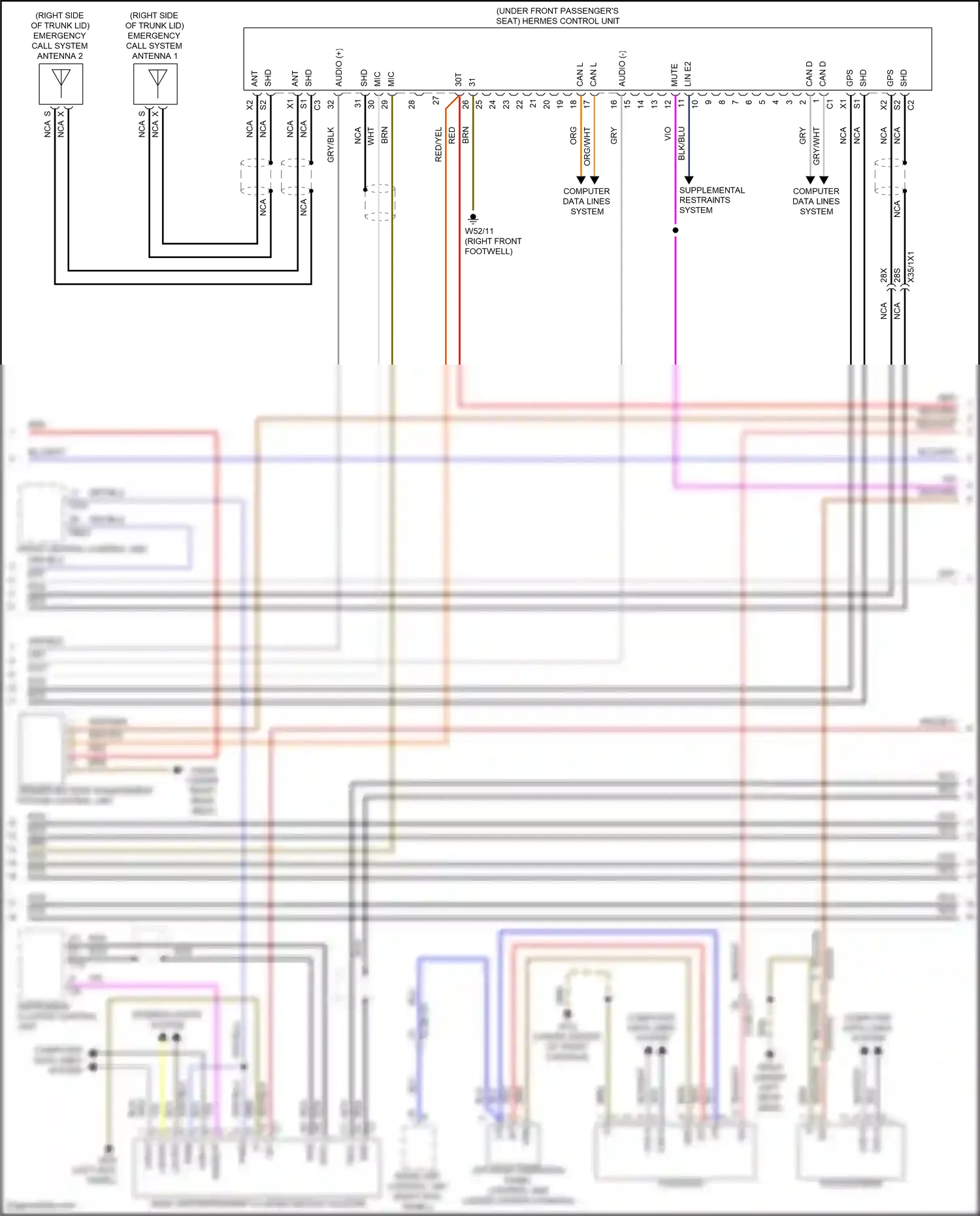 Mercedes-Benz Maybach GLS-class X167 (2019-2023) computer data lines system wiring diagram  (45 of 128)