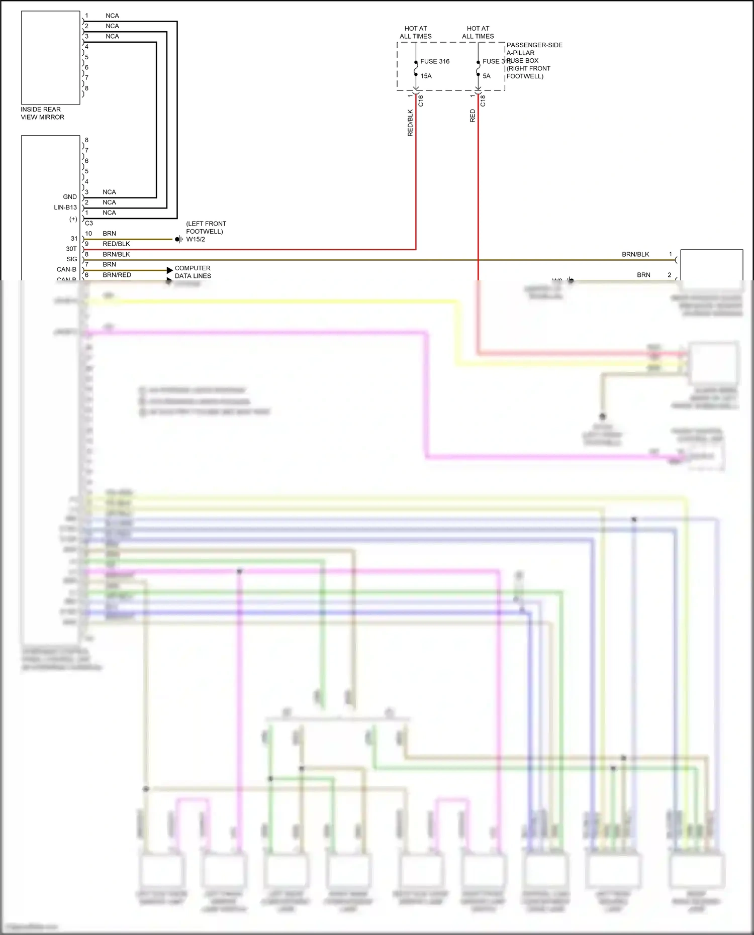 Mercedes-Benz Maybach GLS-class X167 (2019-2023) overhead control panel control unit wiring diagram  (7 of 10)