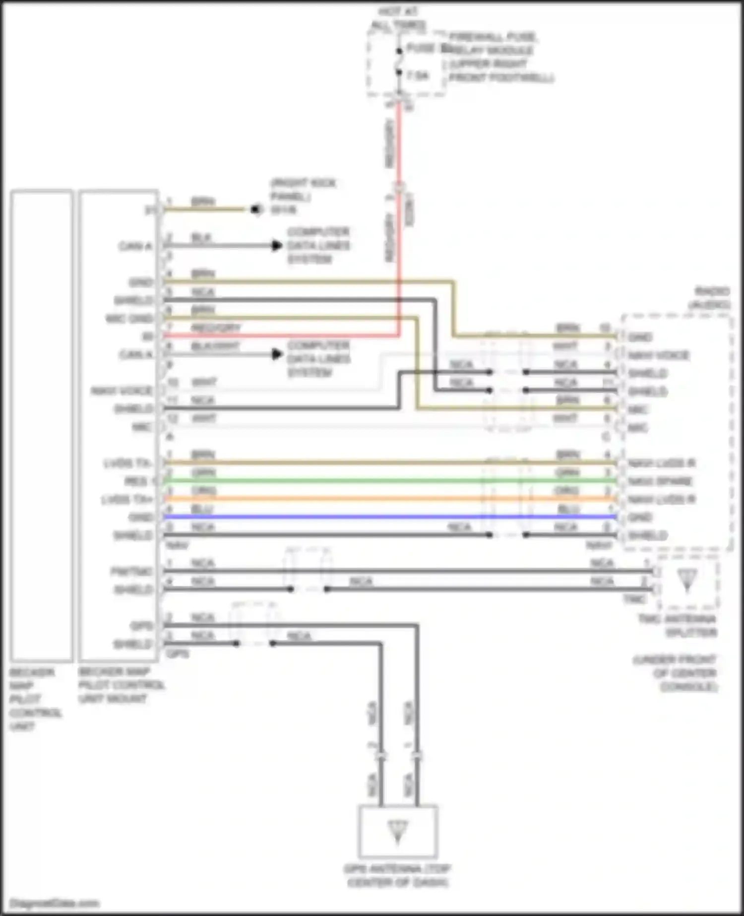 Wiring diagram becker map pilot control unit mount for Mercedes-Benz Metris W447 (2015-2024) (3 of 4)