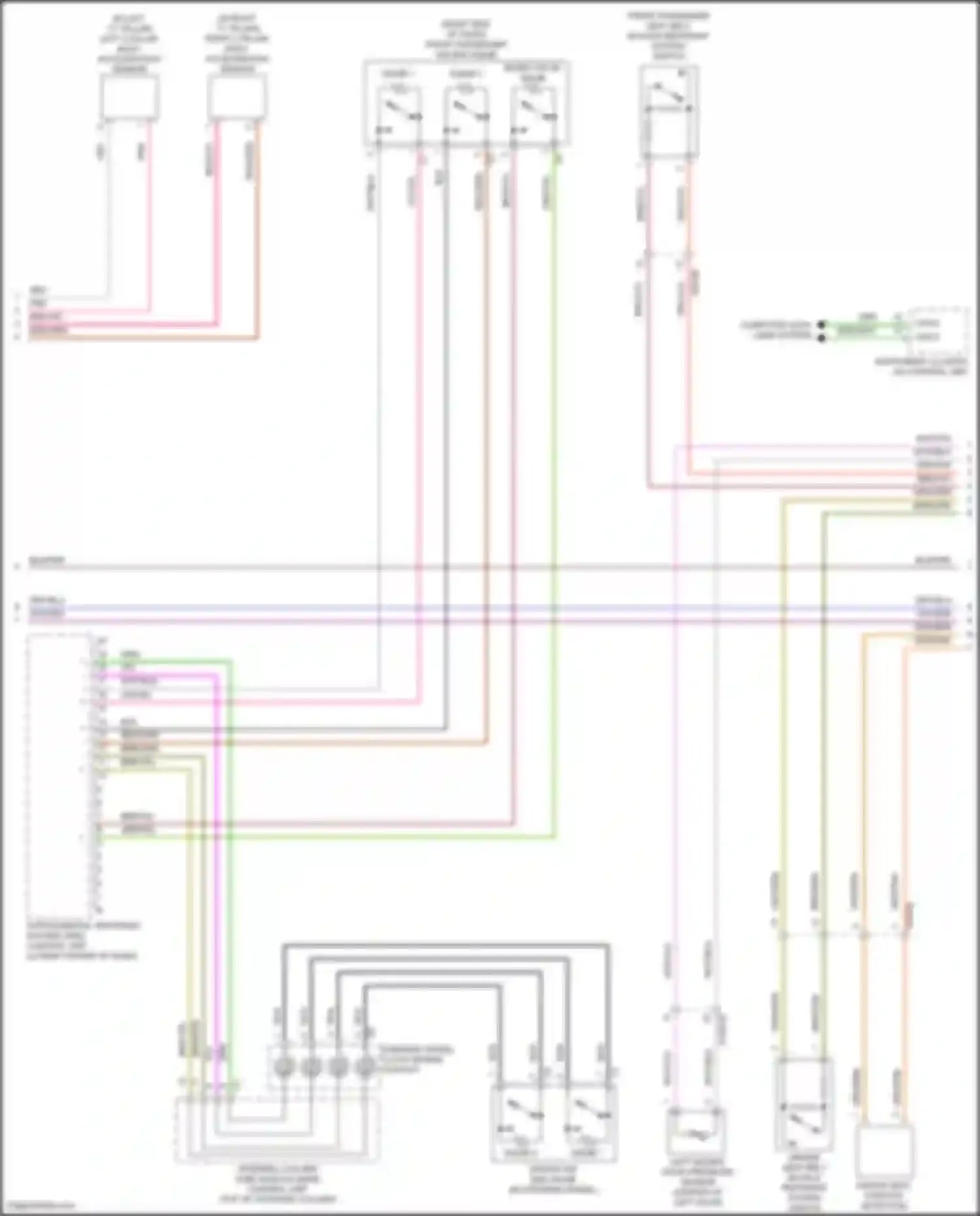 Wiring diagram front passenger seat belt buckle restraint system switch for Mercedes-Benz Metris W447 (2015-2024) (1 of 1)