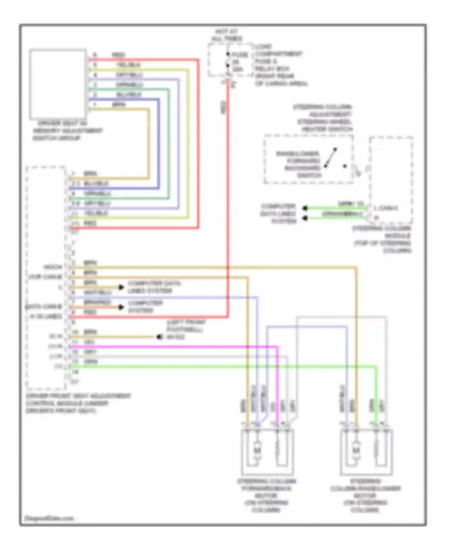 R-class Mercedes-Benz W251 facelift (2007-2010): Steering column memory circuit