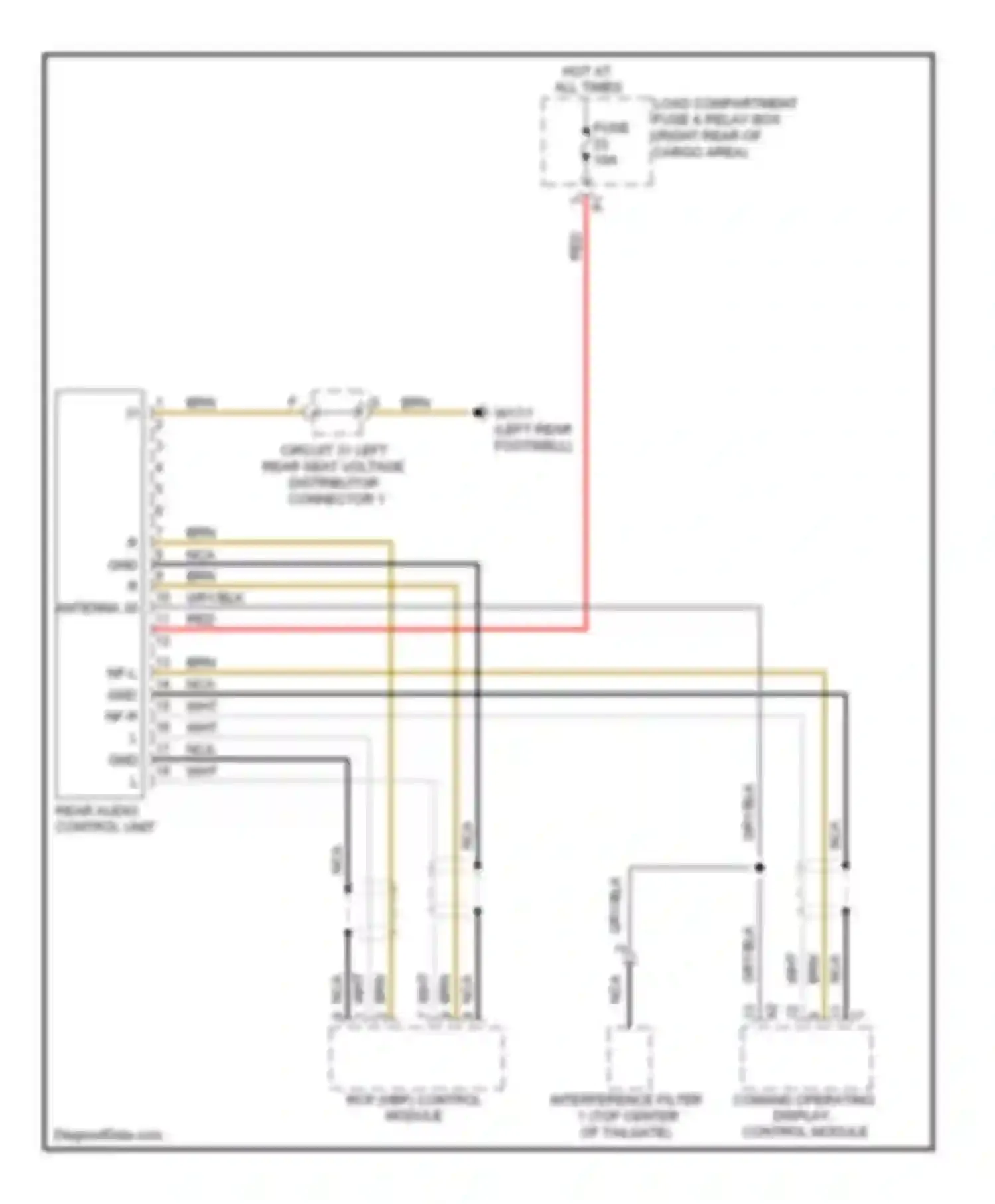 R-class Mercedes-Benz W251 facelift (2007-2010): Rear audio circuit