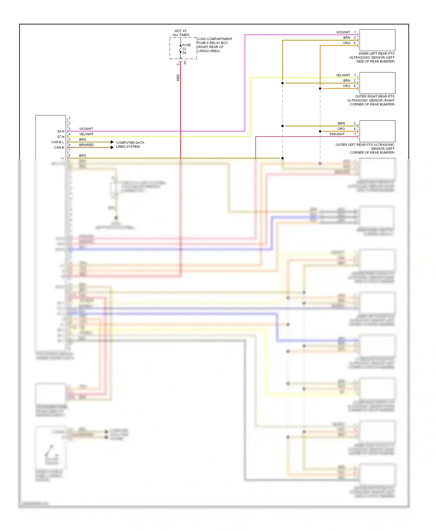 Mercedes-Benz R-class W251 facelift (2007-2010) upper control panel control module wiring diagram  (5 of 7)