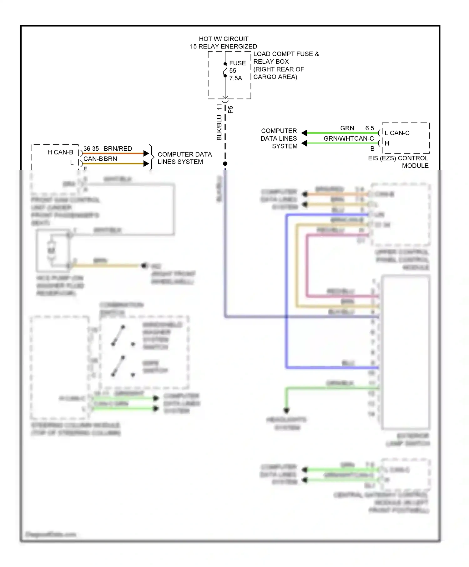 Mercedes-Benz R-class W251 facelift (2007-2010) upper control panel control module wiring diagram  (1 of 7)
