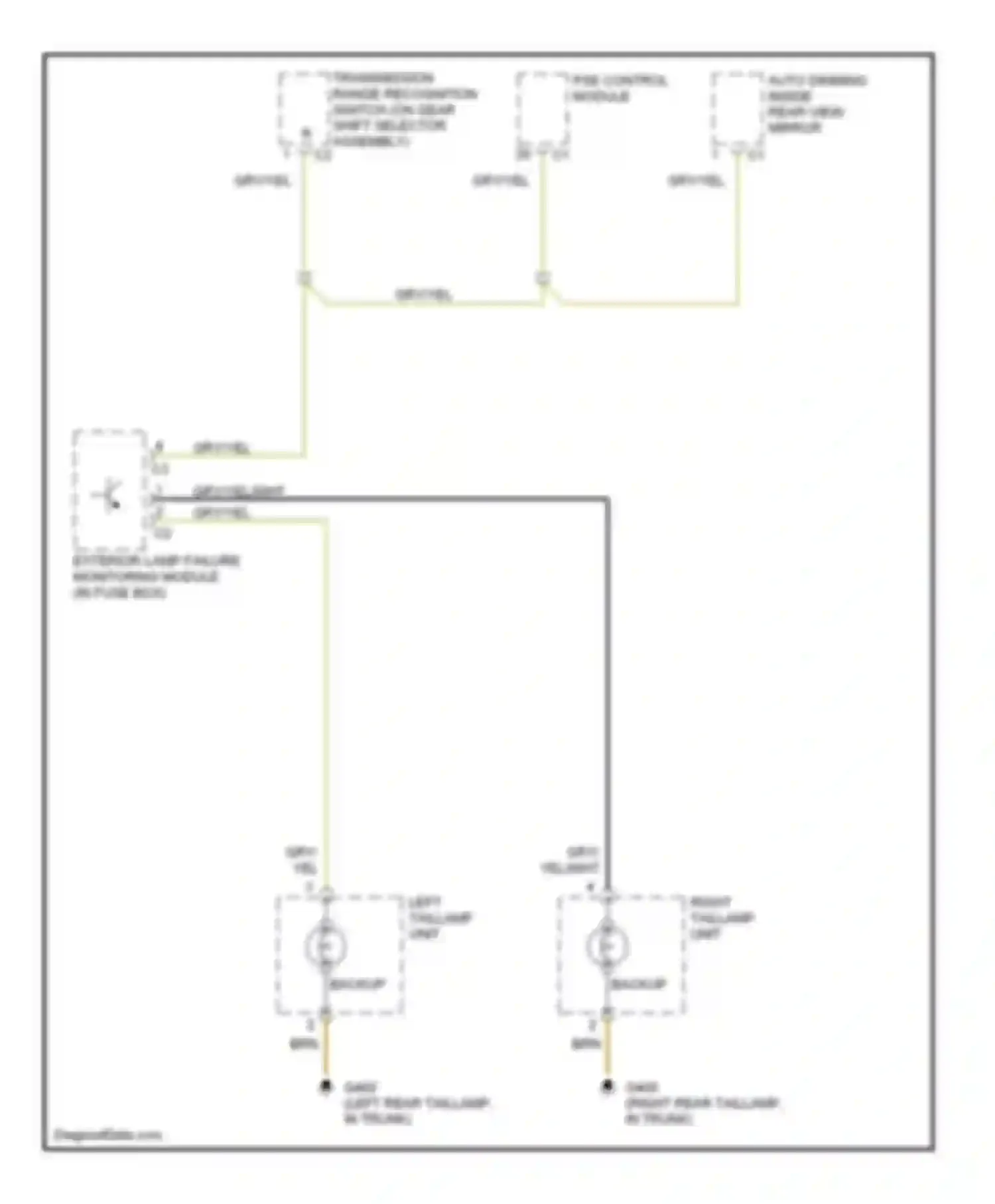 S-class Mercedes-Benz W140 facelift (1994-1999): Back-up lamps circuit, coupe