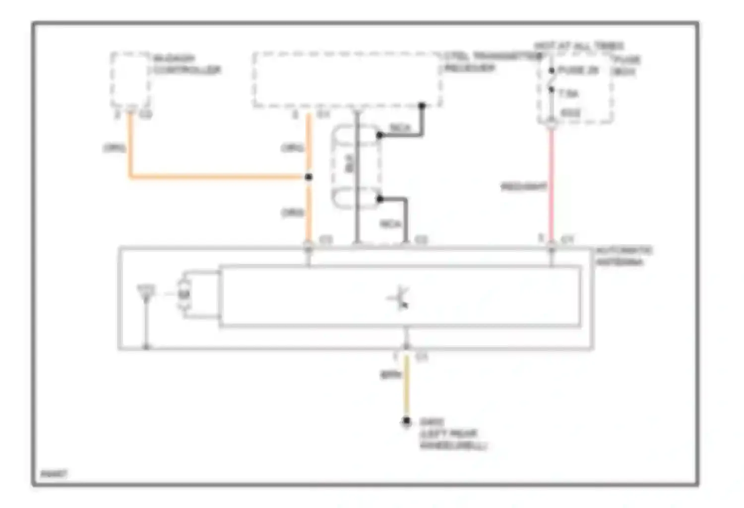 S-class Mercedes-Benz W140 facelift (1994-1999): Power antenna circuit, with cellular telephone