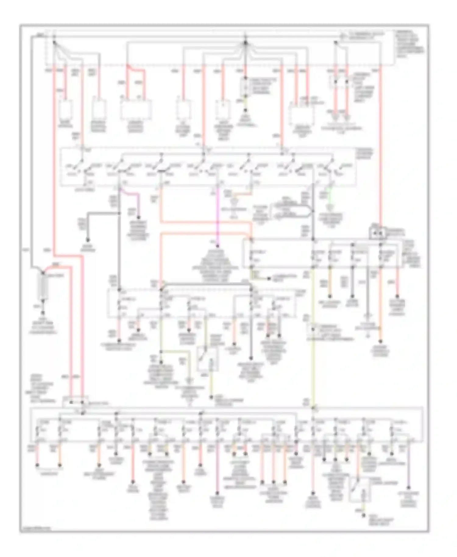 S-class Mercedes-Benz W140 facelift (1994-1999): Power distribution circuit (1 of 2)