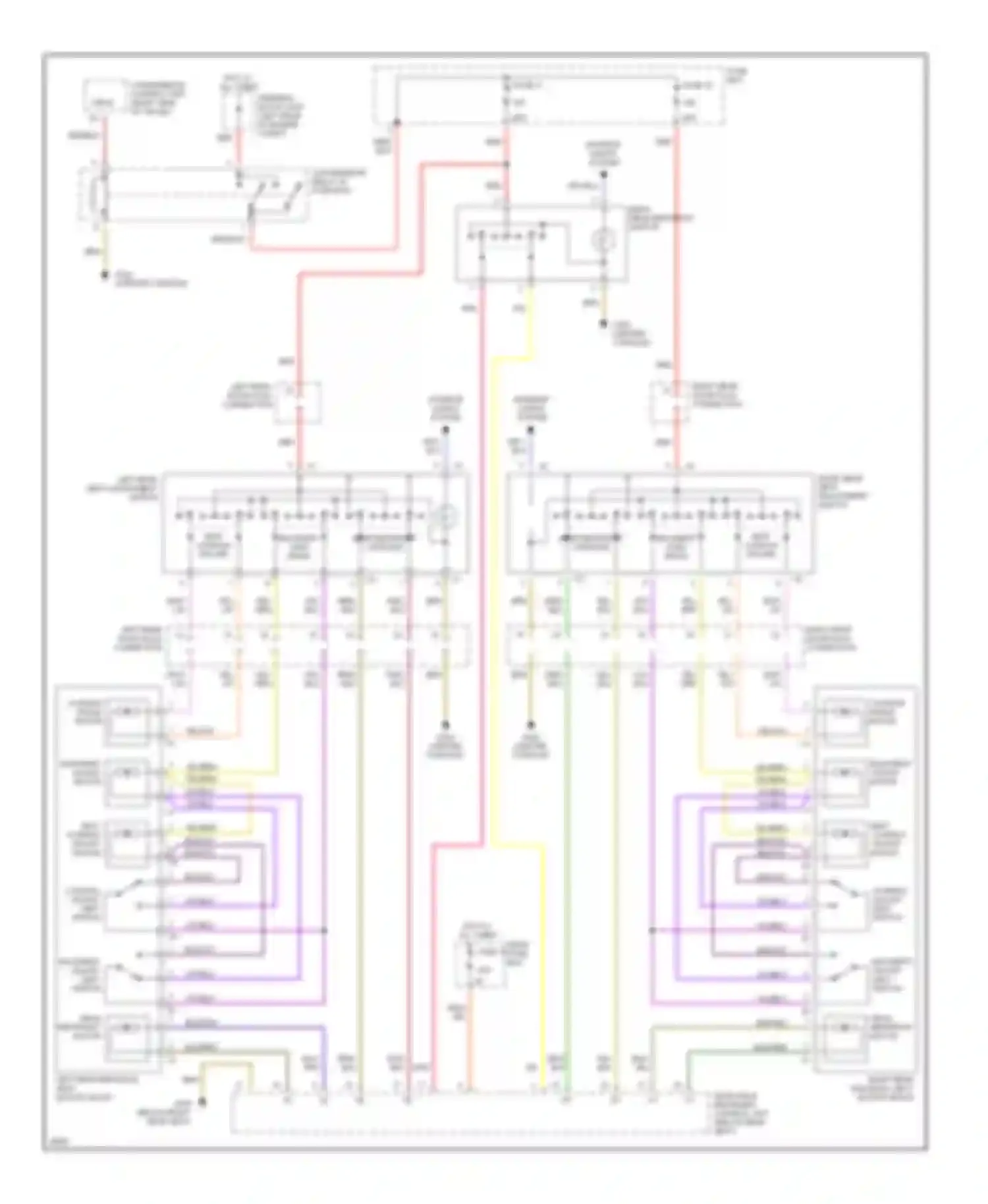 S-class Mercedes-Benz W140 facelift (1994-1999): Rear power seat circuit, with four place seating