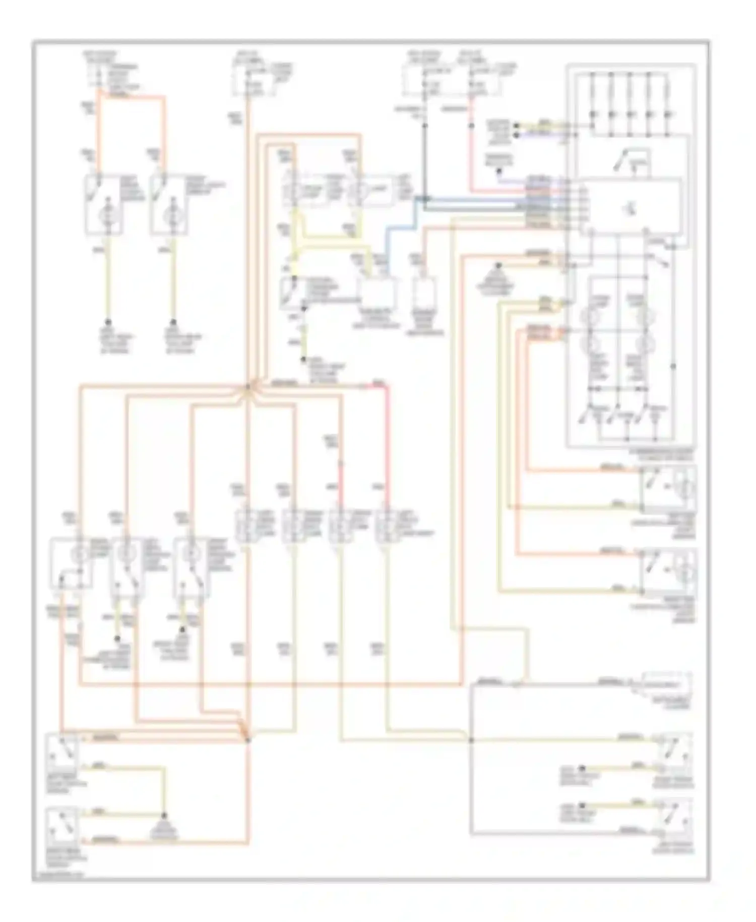 Wiring diagram left front exit lamp right front exit lamp for Mercedes-Benz S-class W140 facelift (1994-1999) (1 of 1)