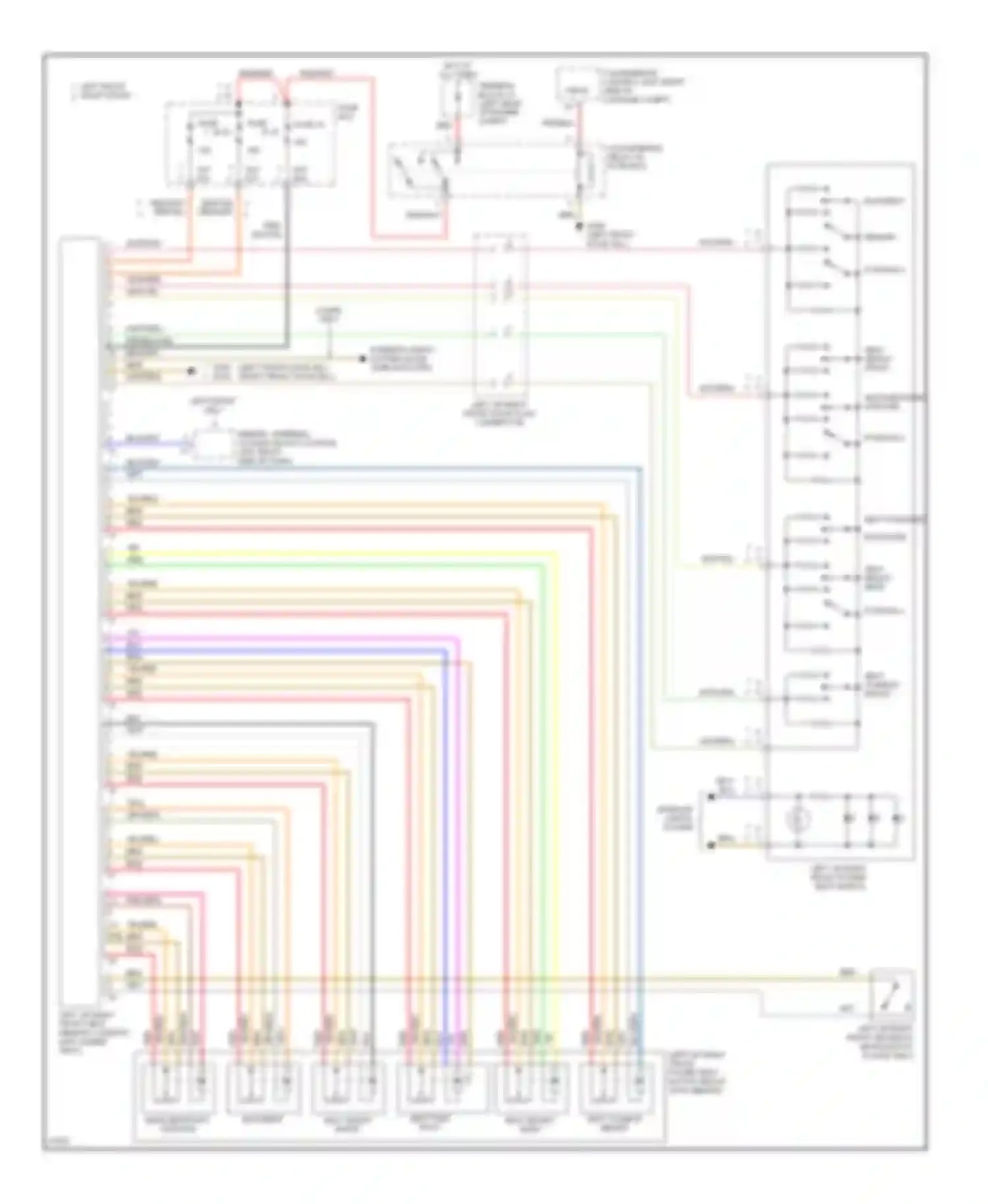 Wiring diagram left or right front power seat switch for Mercedes-Benz S-class W140 facelift (1994-1999) (1 of 1)