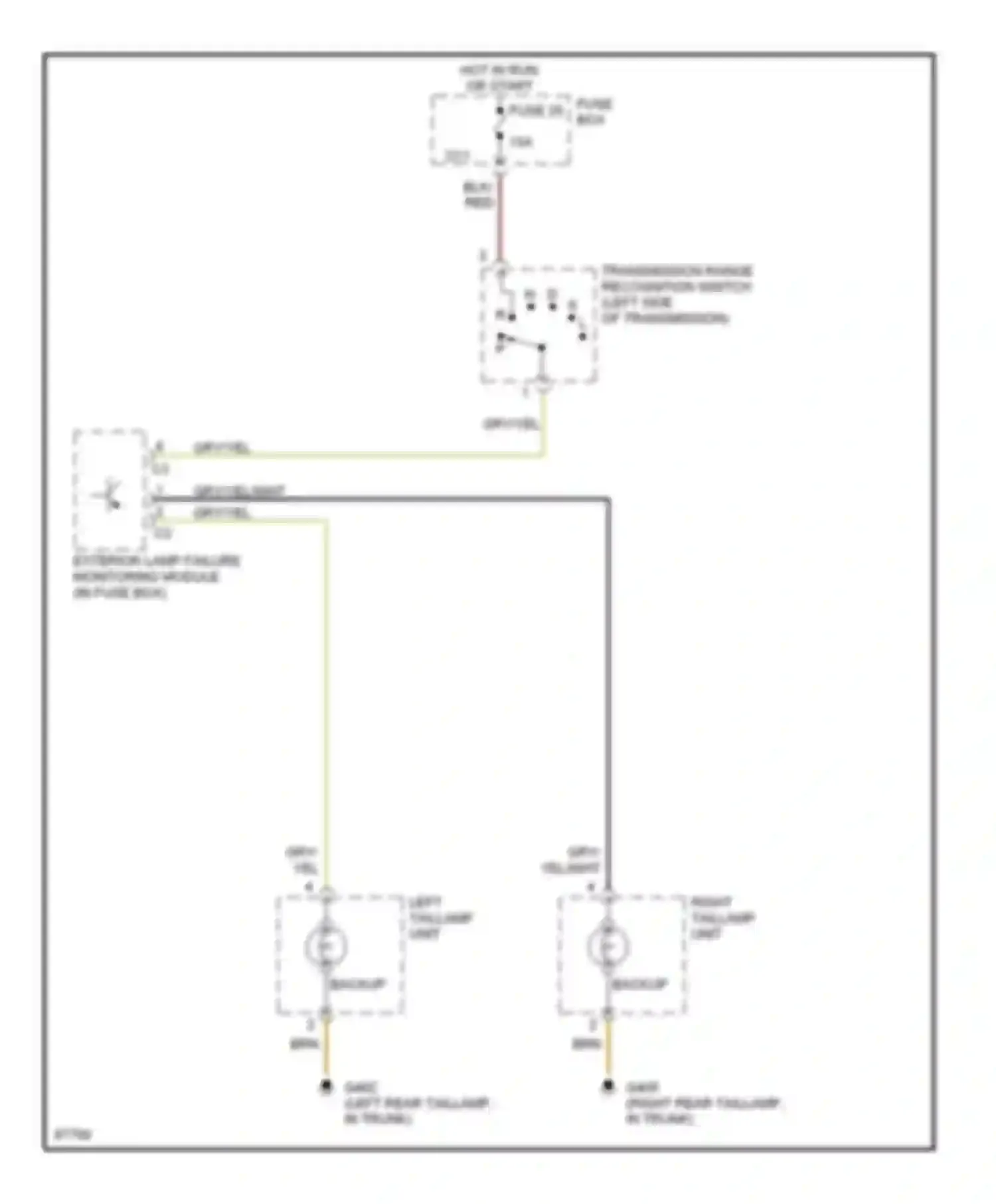 S-class Mercedes-Benz W140 (1991-1998): Back-up lamps circuit, coupe