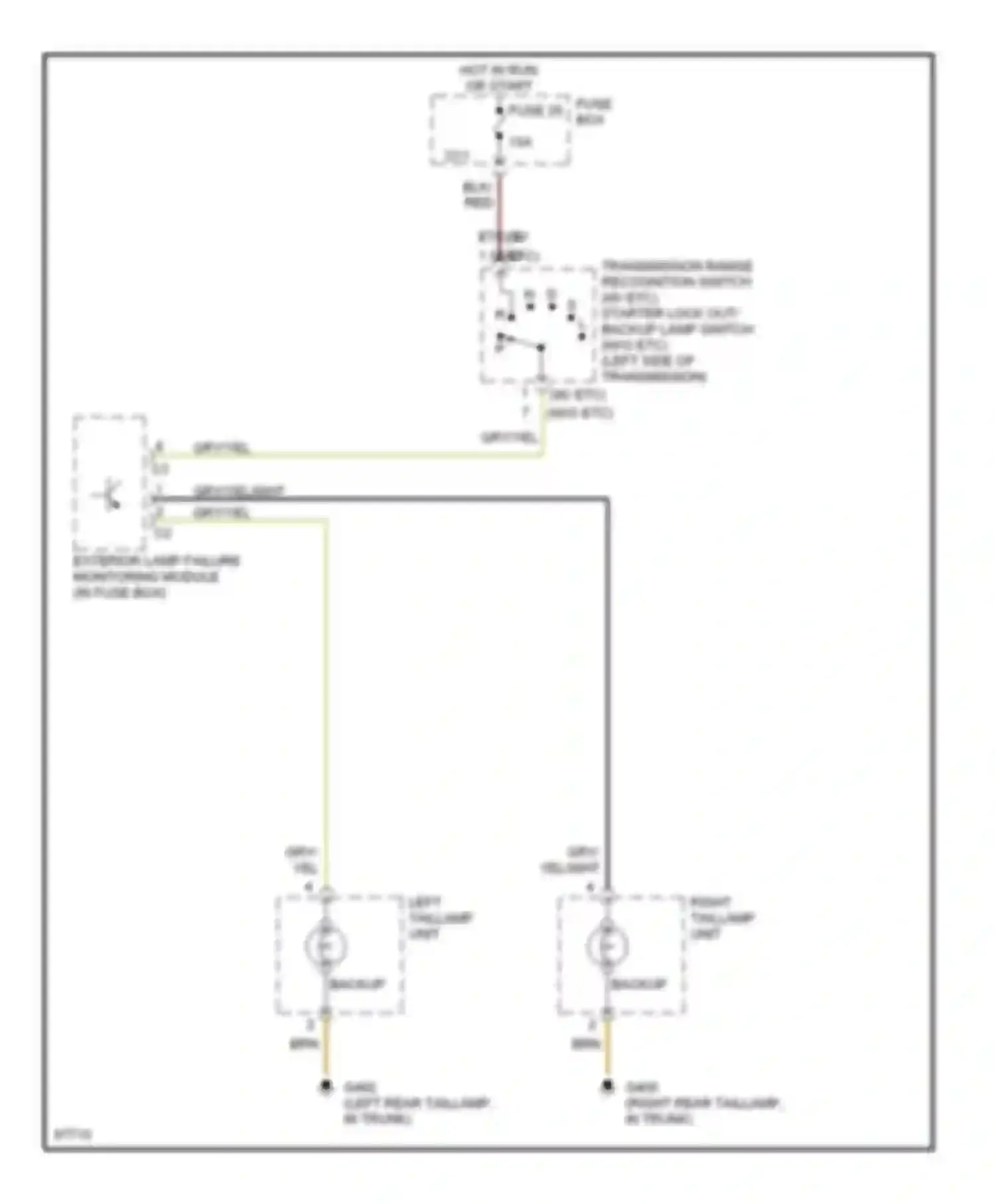 S-class Mercedes-Benz W140 (1991-1998): Back-up lamps circuit, sedan