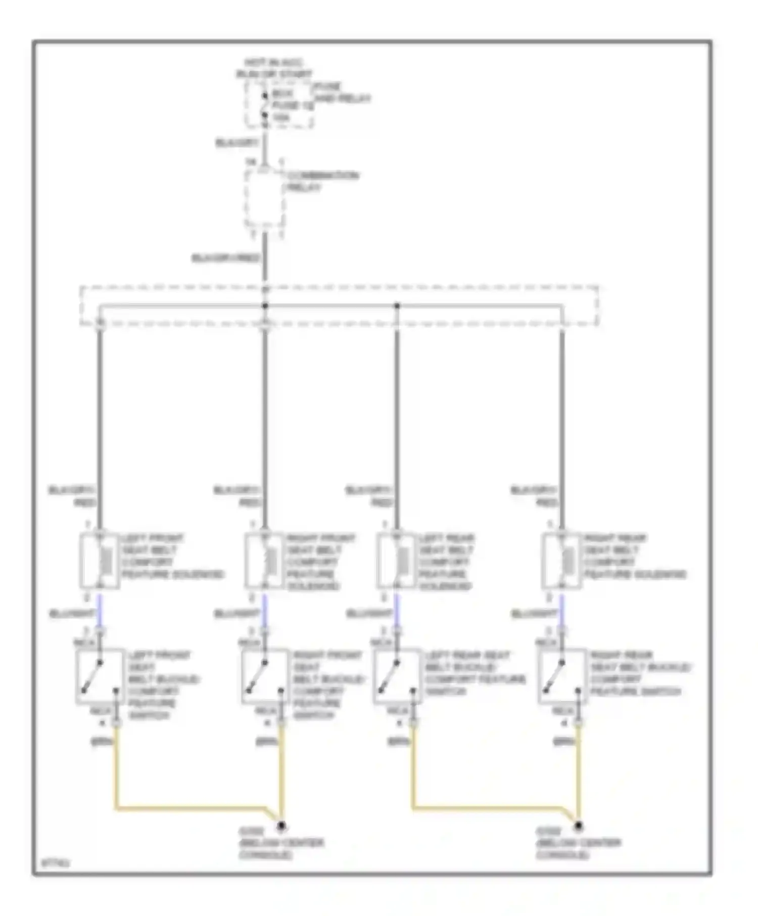 S-class Mercedes-Benz W140 (1991-1998): Seat belt comfort feature circuit