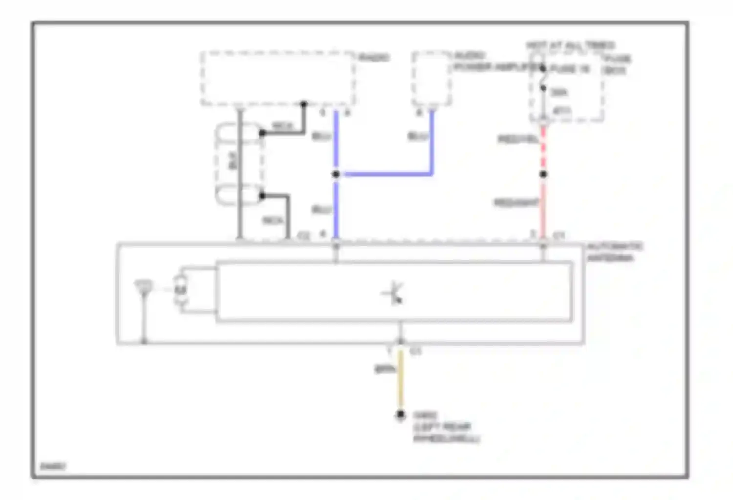 S-class Mercedes-Benz W140 (1991-1998): Power antenna circuit, without cellular telephone or bose audio
