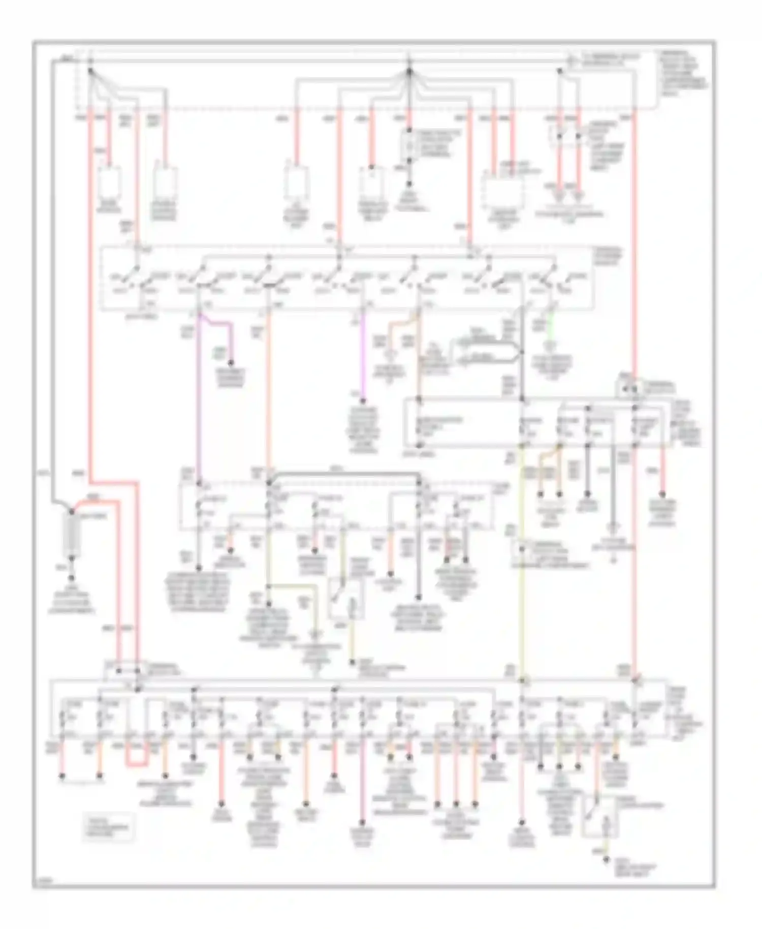 S-class Mercedes-Benz W140 (1991-1998): Power distribution circuit (1 of 2)