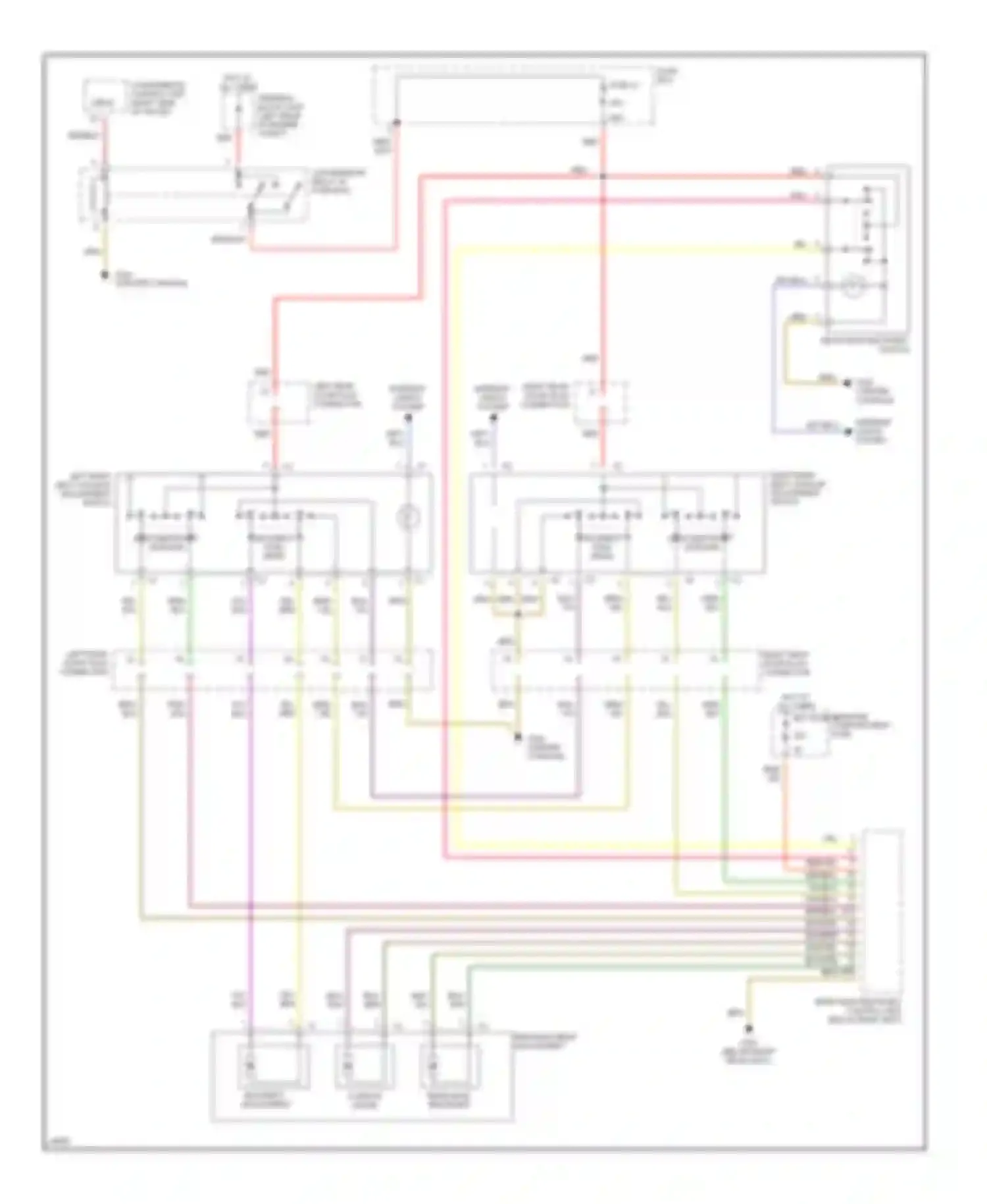 S-class Mercedes-Benz W140 (1991-1998): Rear power seat circuit, with rear bench seat