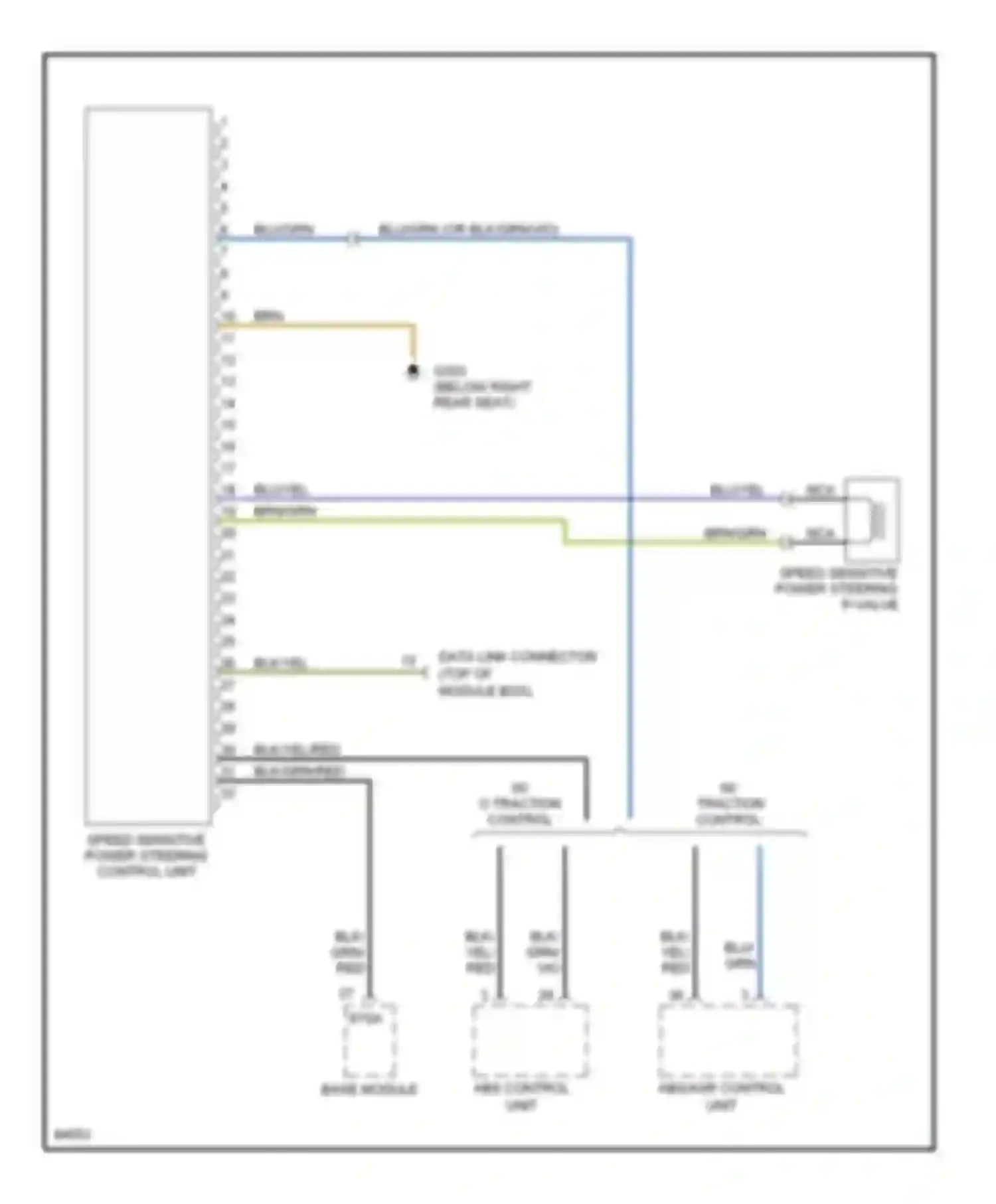 Wiring diagram abs/asr control unit for Mercedes-Benz S-class W140 (1991-1998) (1 of 1)