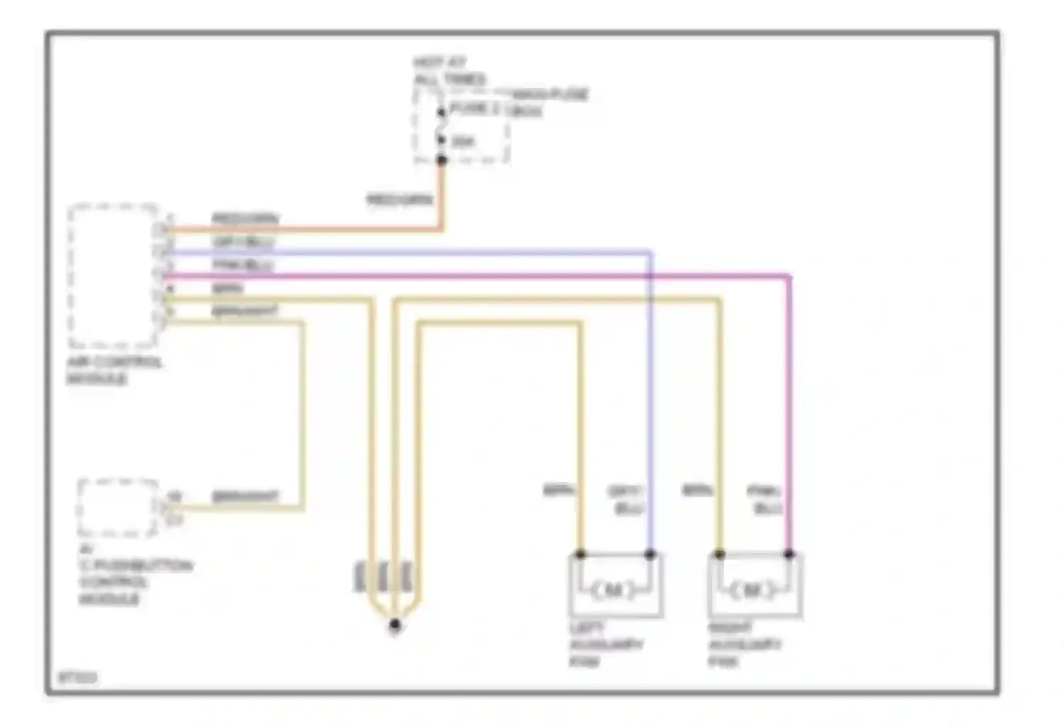 Wiring diagram a/c pushbutton control module for Mercedes-Benz S-class W140 (1991-1998) (1 of 3)