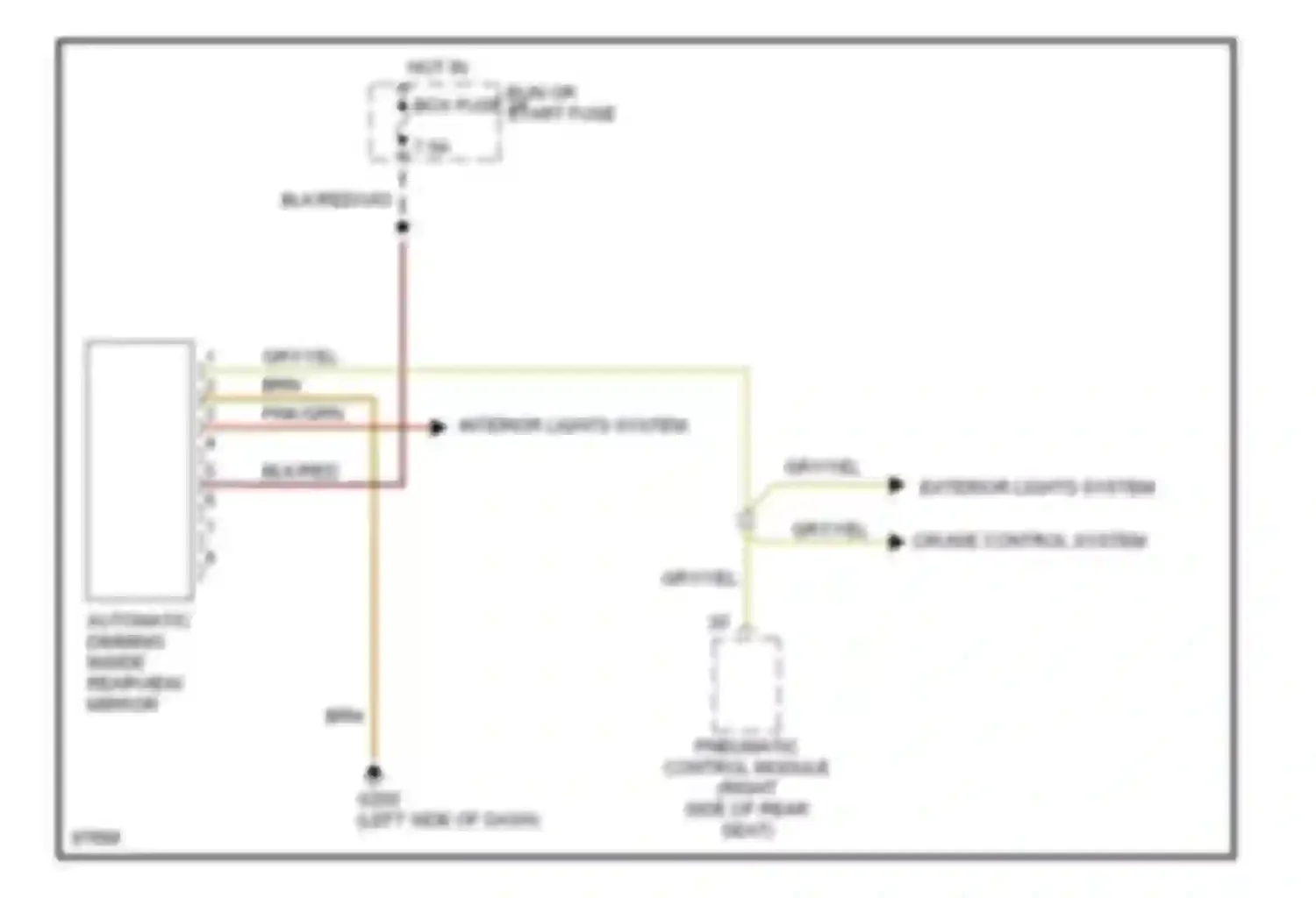 Wiring diagram automatic dimming inside rearview mirror for Mercedes-Benz S-class W140 (1991-1998) (1 of 1)