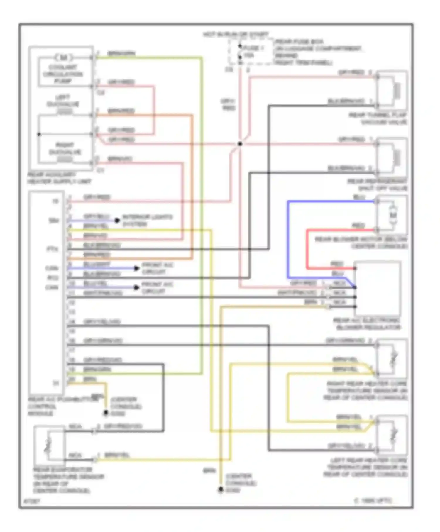 Wiring diagram front a/c circuit for Mercedes-Benz S-class W140 (1991-1998) (1 of 1)