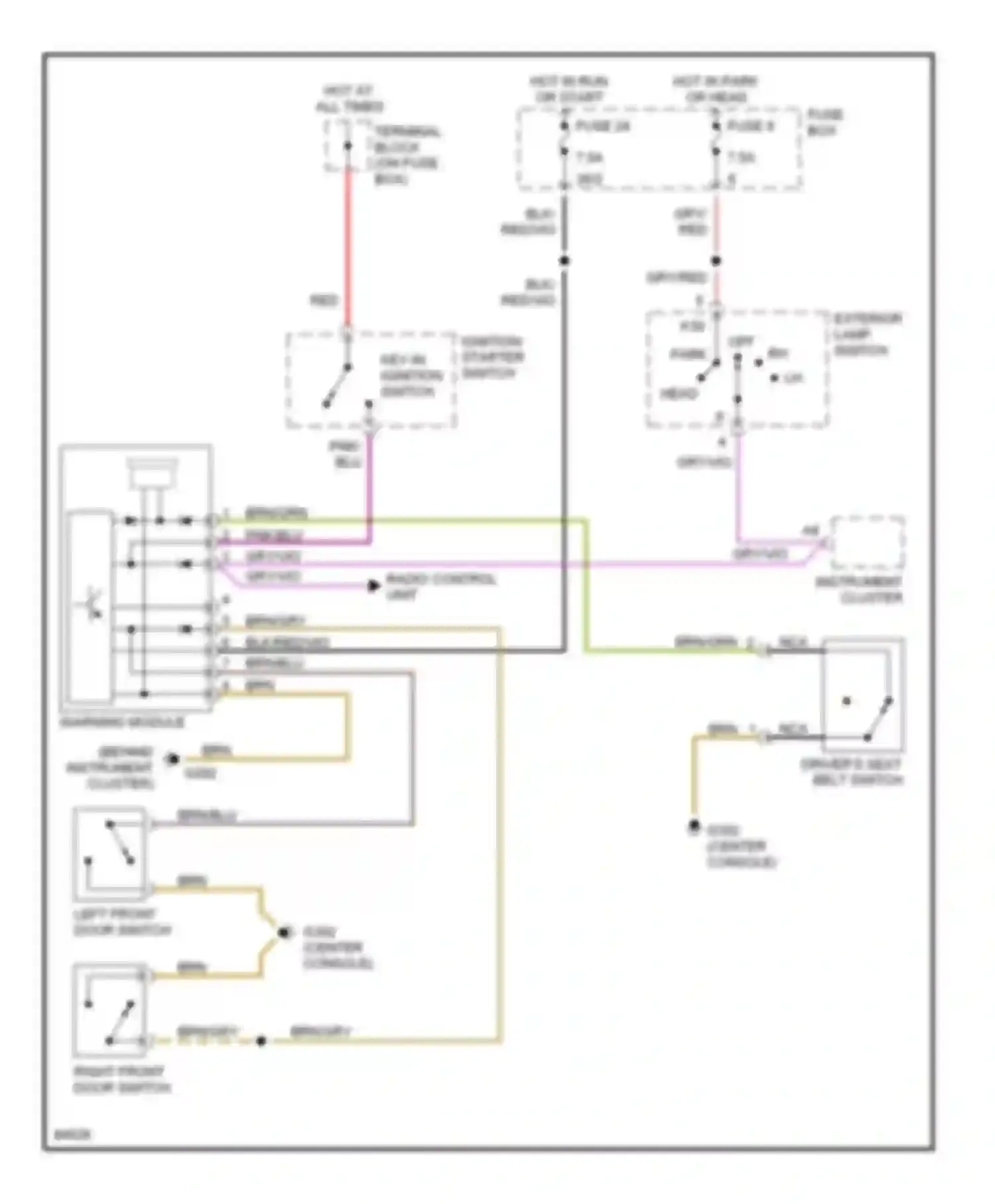 Wiring diagram left front door switch for Mercedes-Benz S-class W140 (1991-1998) (4 of 4)