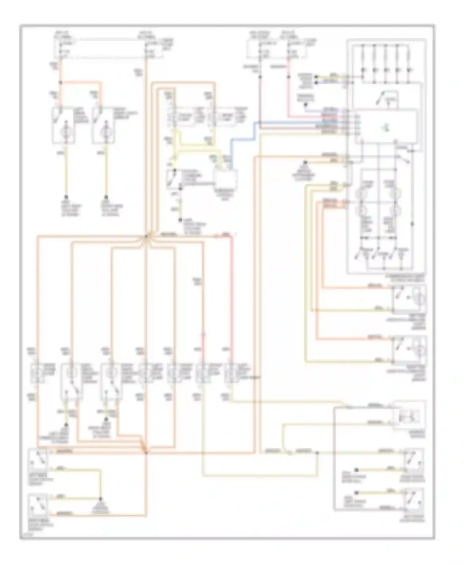 Wiring diagram left rear exit lamp for Mercedes-Benz S-class W140 (1991-1998) (1 of 1)